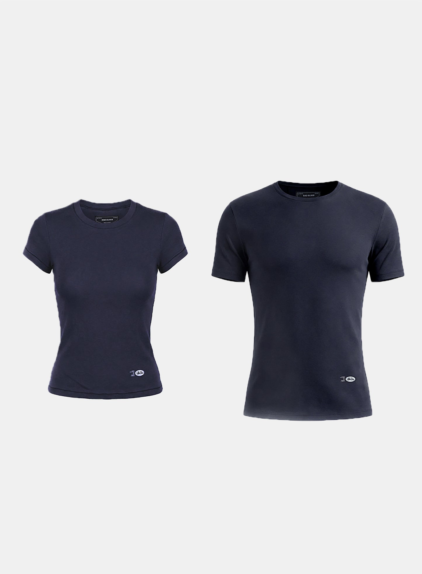 [w-tee26-052] BS Cotton Jersey Fitted Short Sleeve T-Shirt - Navy