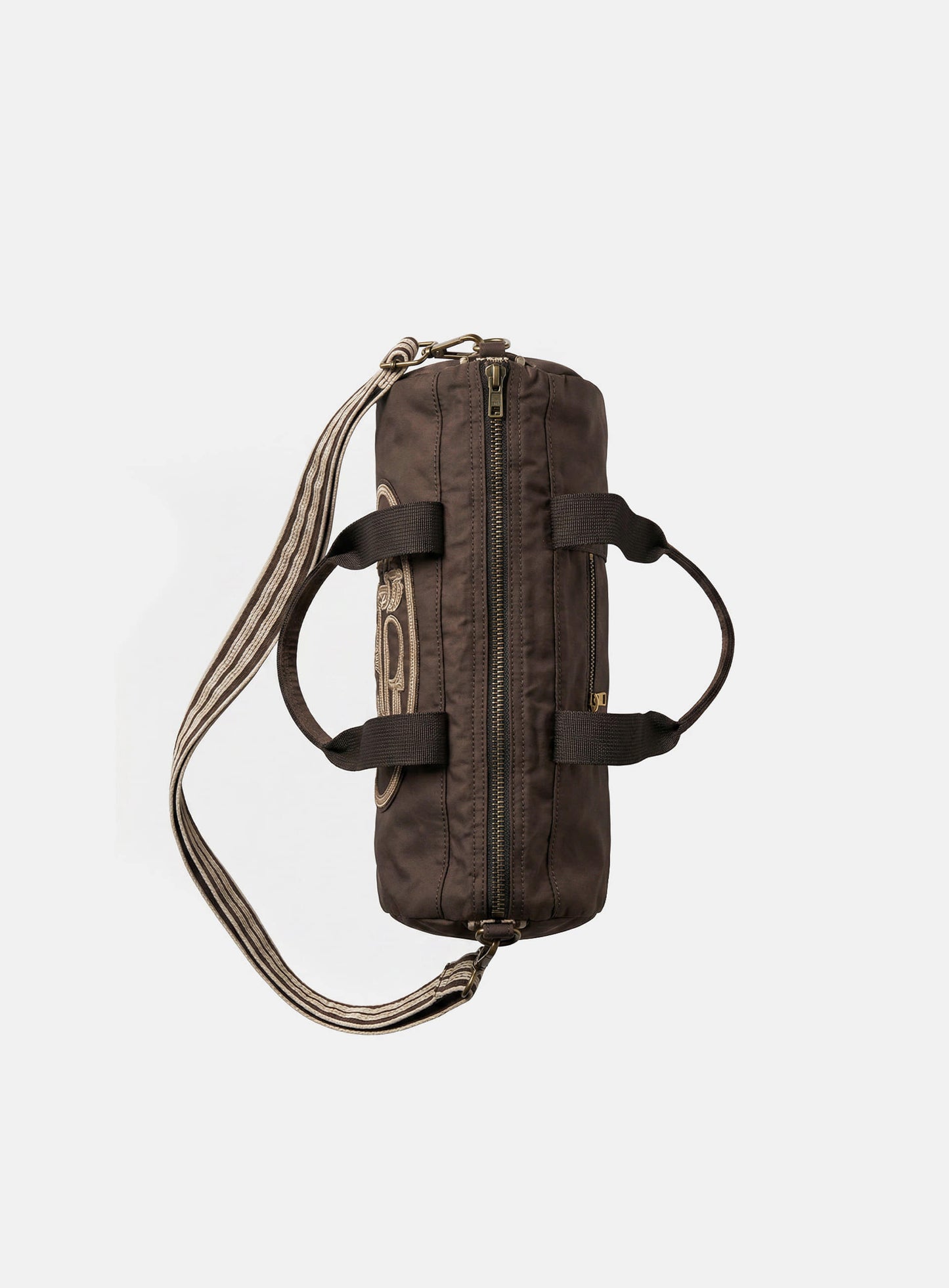 [w-bag26-001] Billy Nylon Duffle Bag Small - Brown