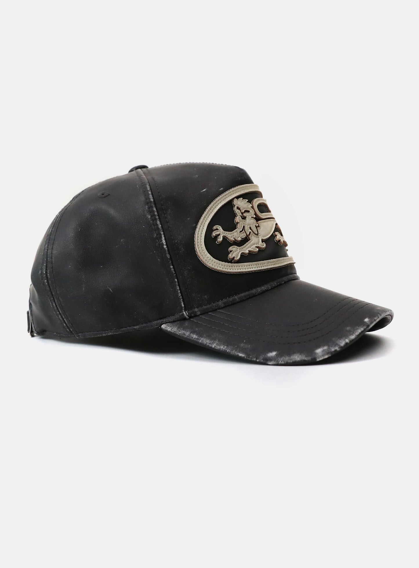 Mystic Big Patch Ball Cap - Blackwashed Leather