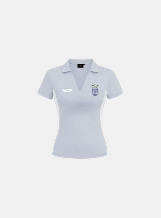 [w-tee26-205] Ambassador 26 Open Collar 1/2 Sleeve Polo - Grey