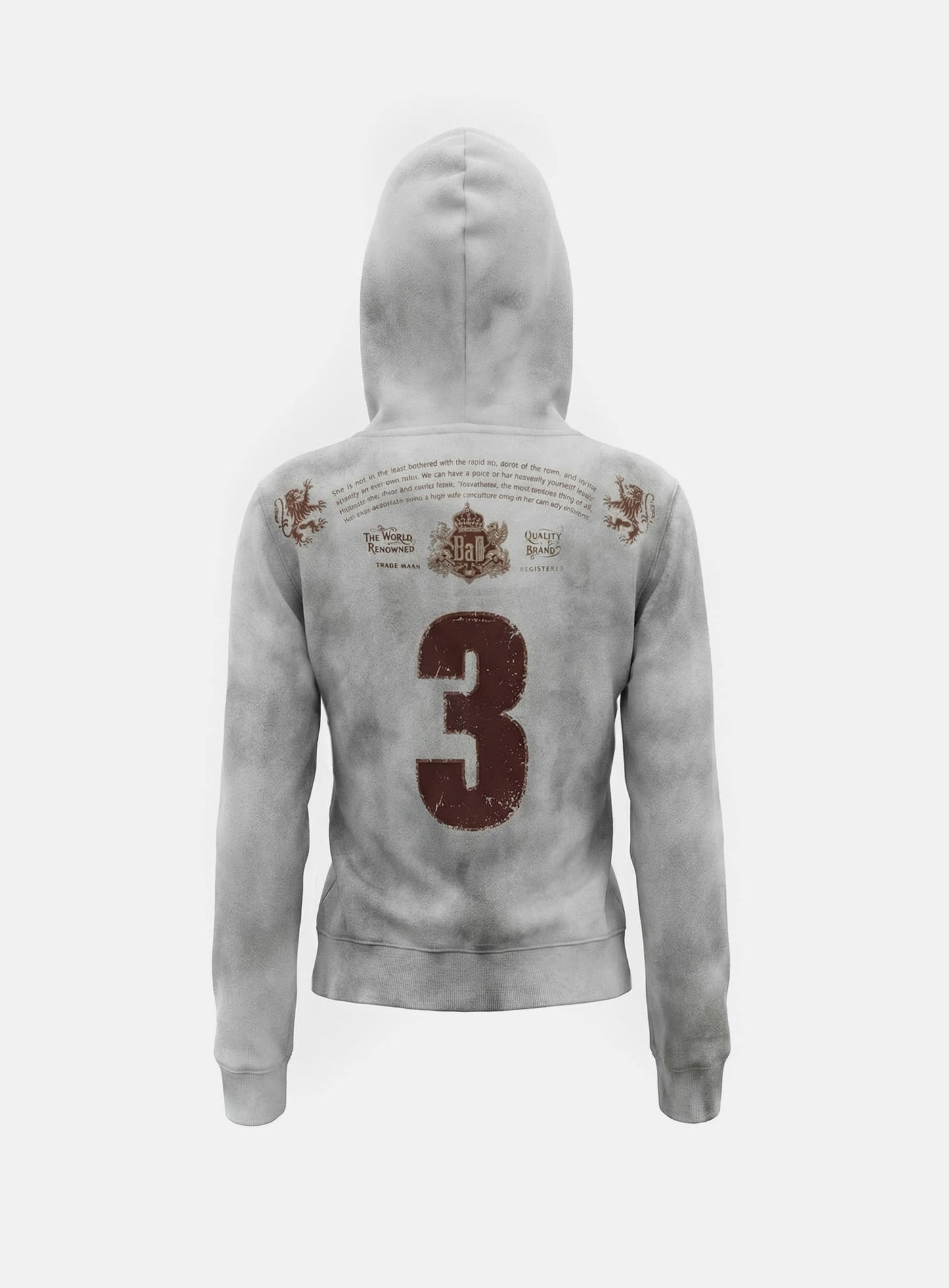 Royal Classic Distressed Hooded Zip-Up - White