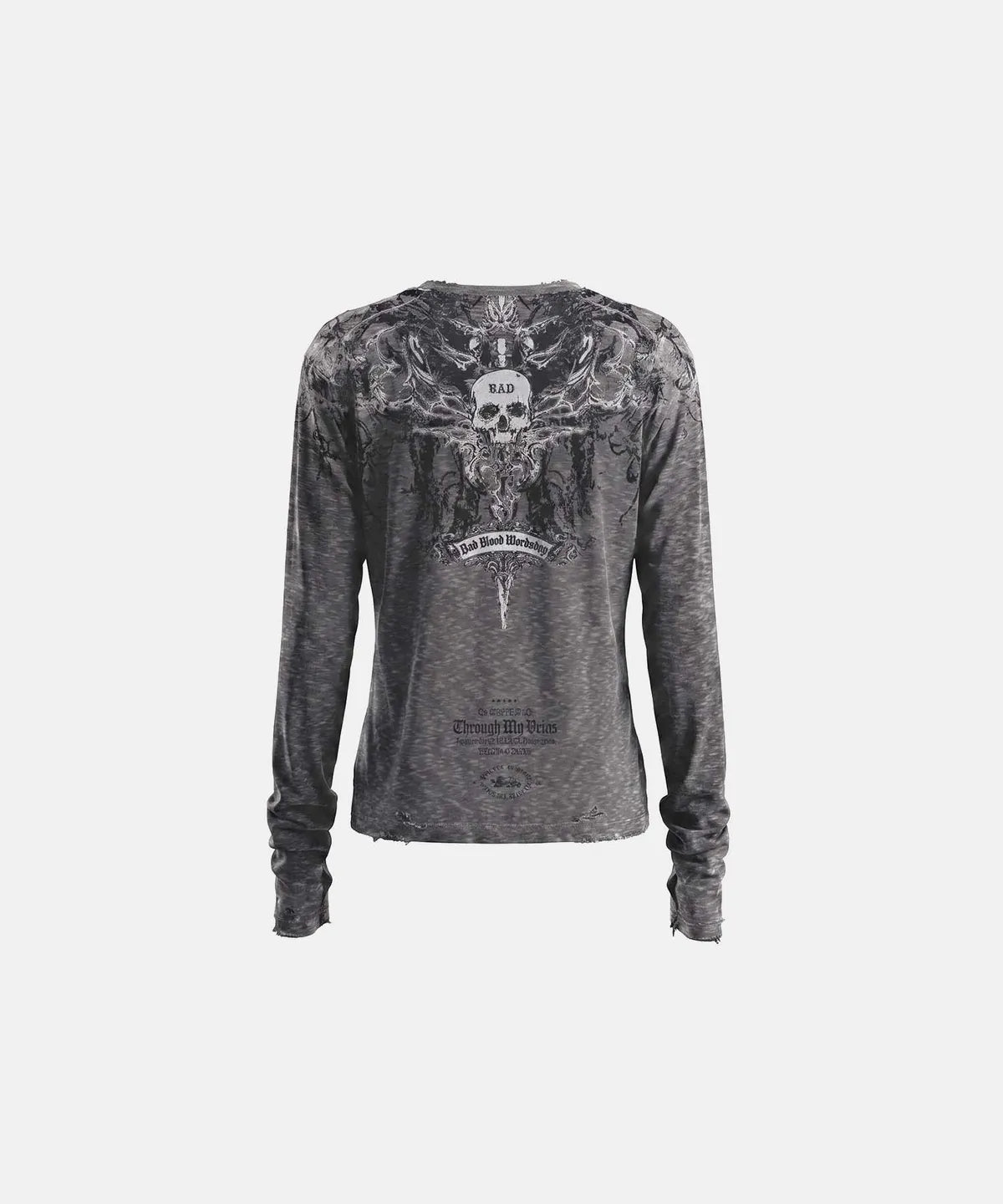 [w-tee26-280] T.M.V. SKULL Workshop Long Sleeve - Grey