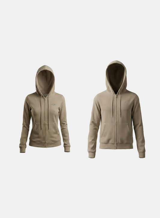 [w-hde26-006] BS Soft Terry Zip-Up Hoodie - Tobacco