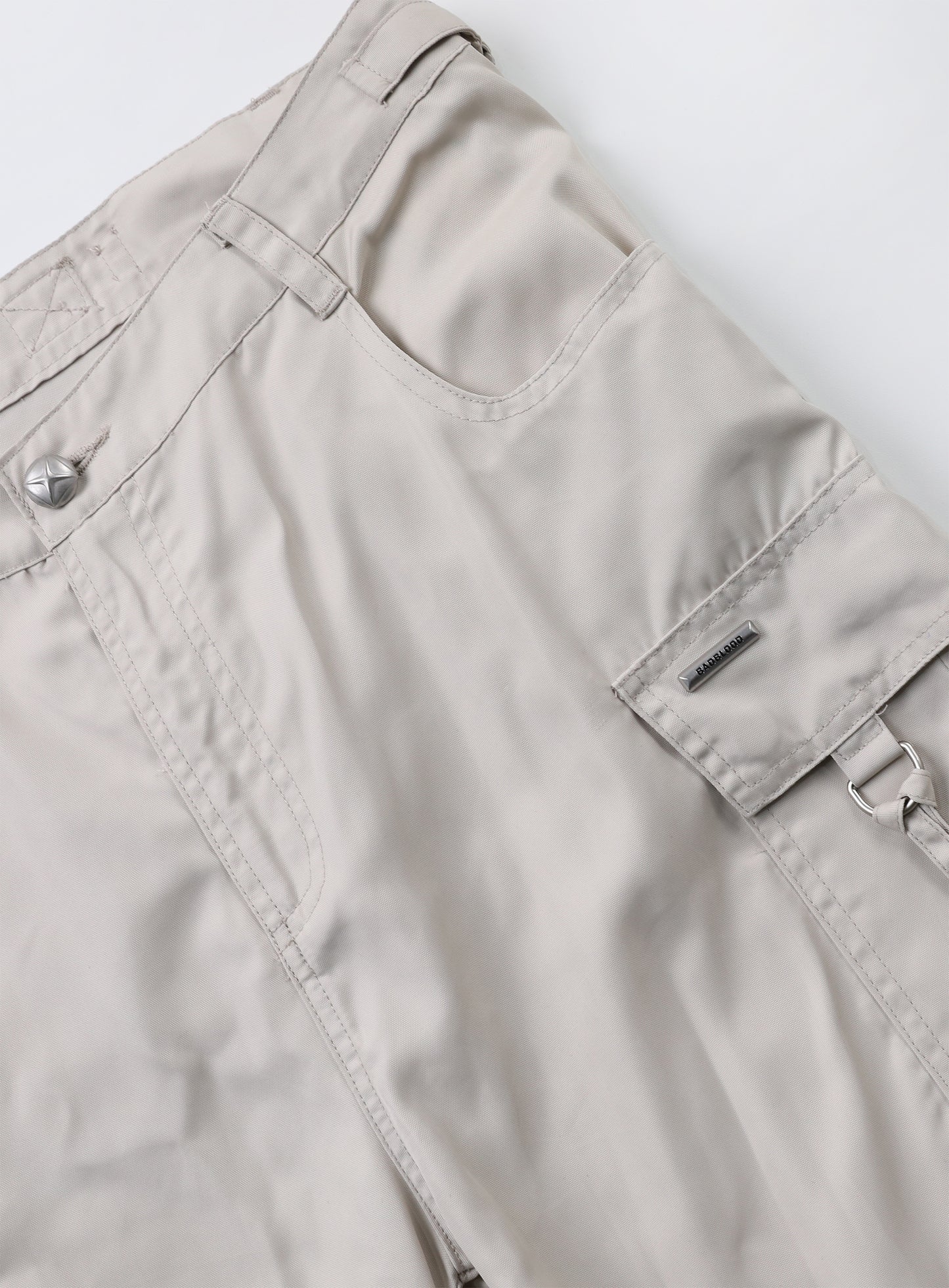 Multi-strap cargo pants - cream parachute