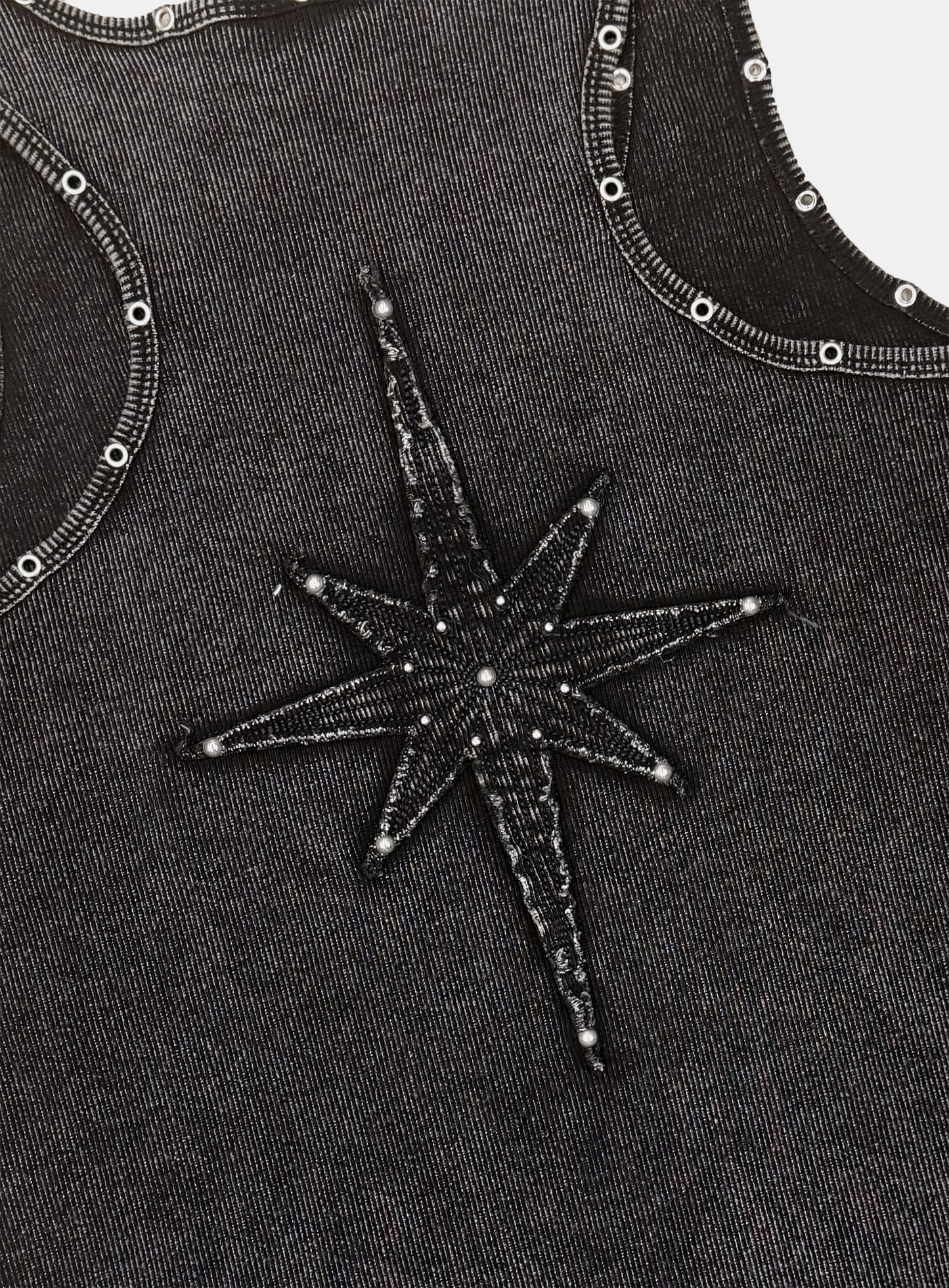 [w-tnk26-003] Viper Cotton Rib Tank 01 - Black