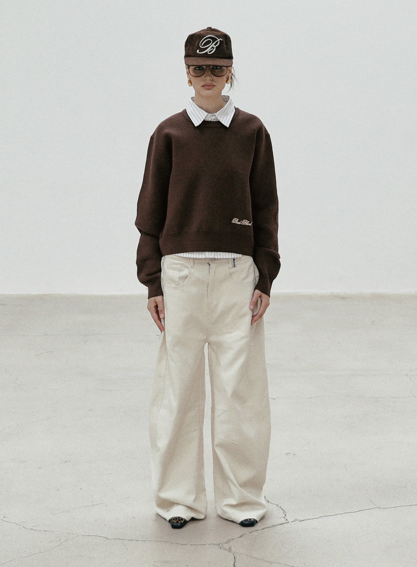 Classic Big Logo Crewneck Sweater - Brown