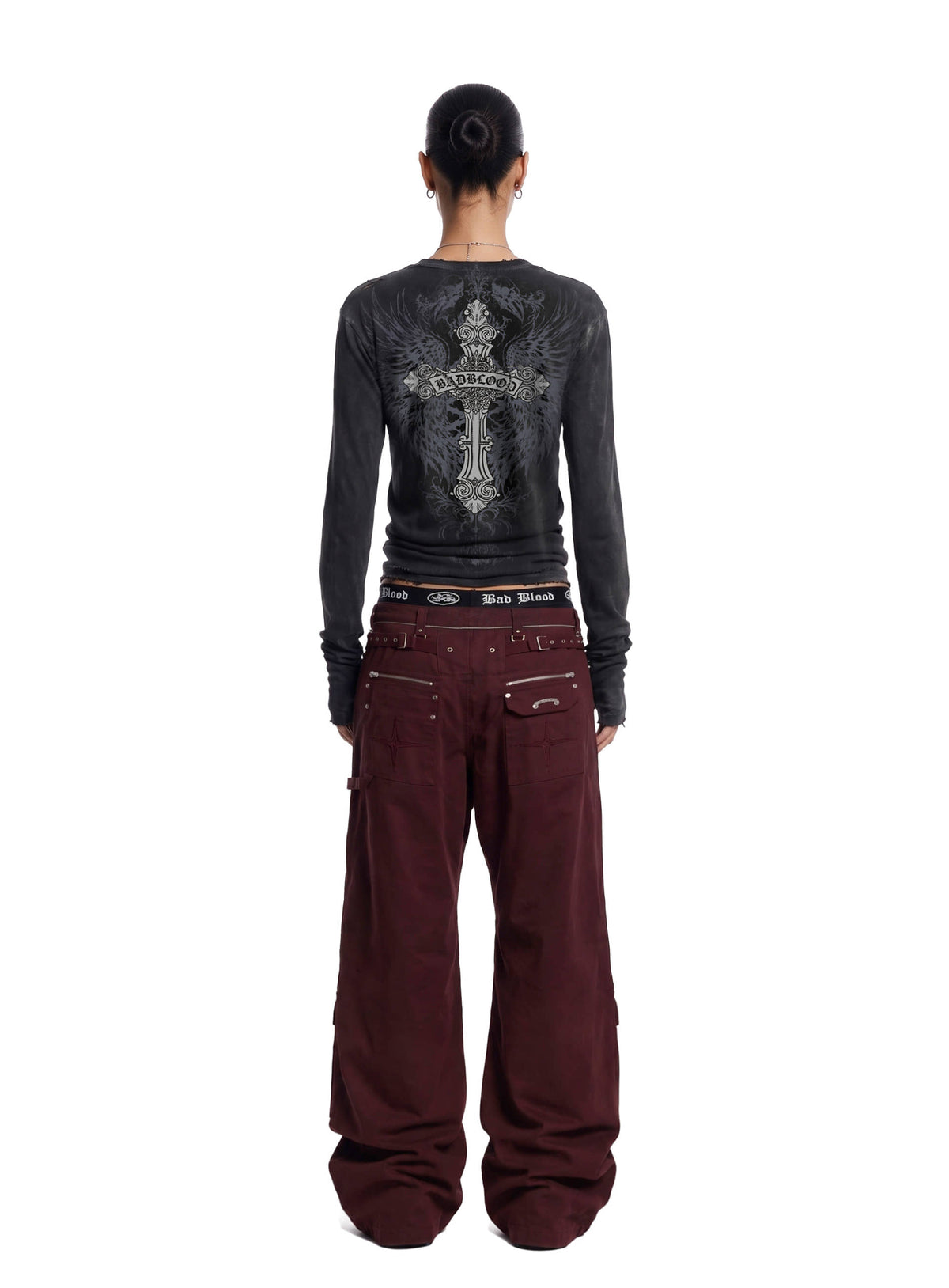 [w-tee26-297] T.M.V. RELIC CROSS Long Sleeve - Black