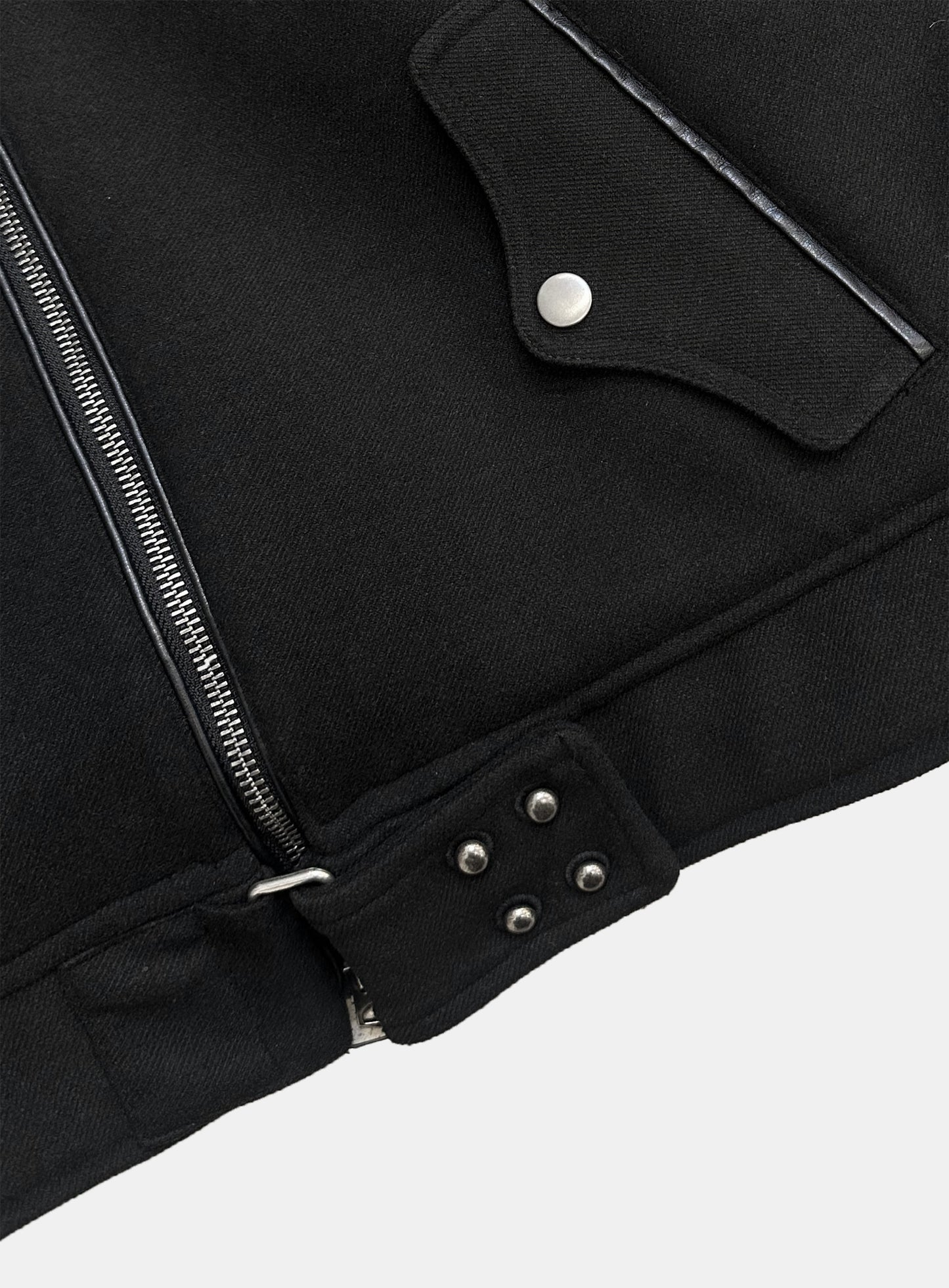 [w-jkt25-058] Viper41 Wool High Neck Jacket - Black