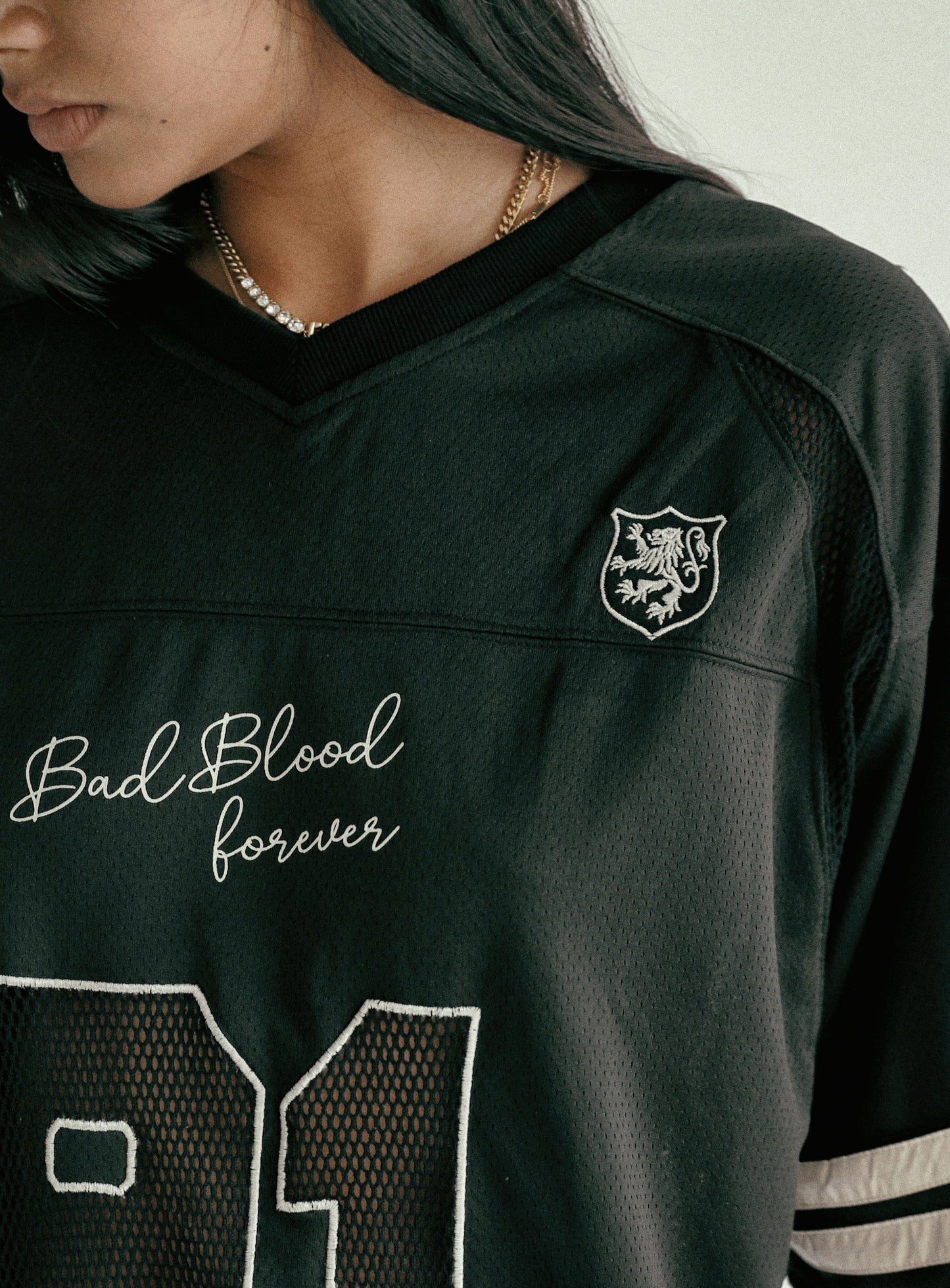 Crochet 91 Football Jersey Large Fit - Black