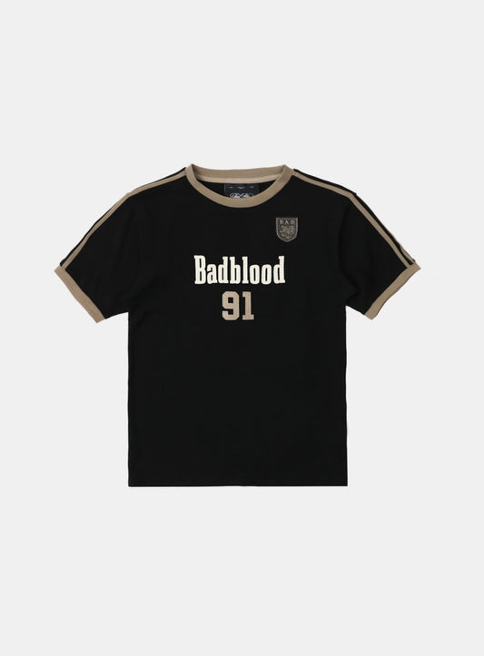 Vintage Club Jersey Ringer T-Shirt - Black