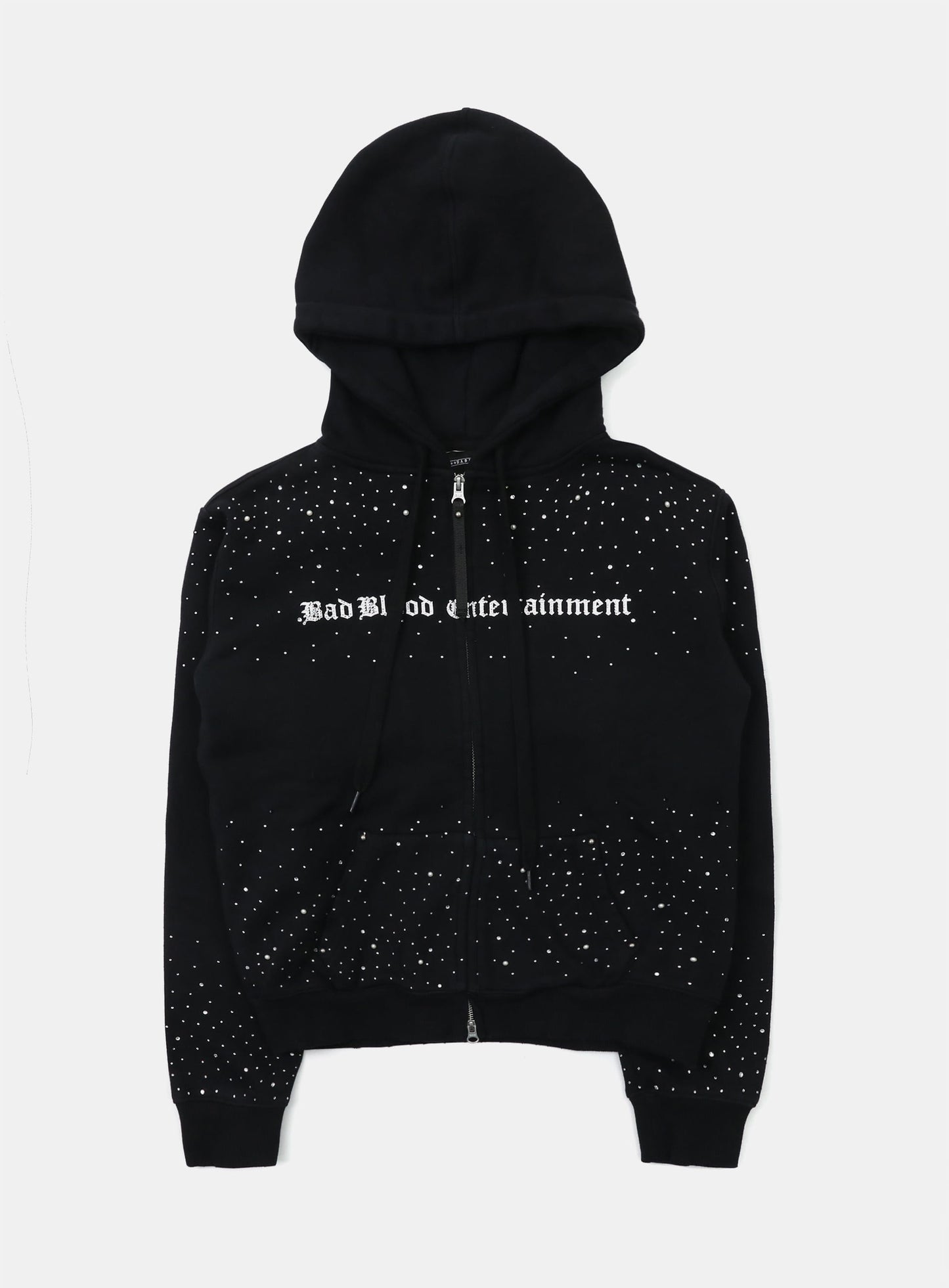[w-hde25-076] BBNT Rhinestone Hoodie - Black