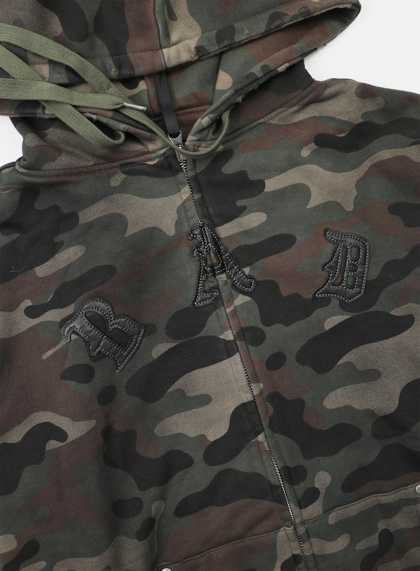 Cosmo Patch Hooded Zip-Up - Green Camo