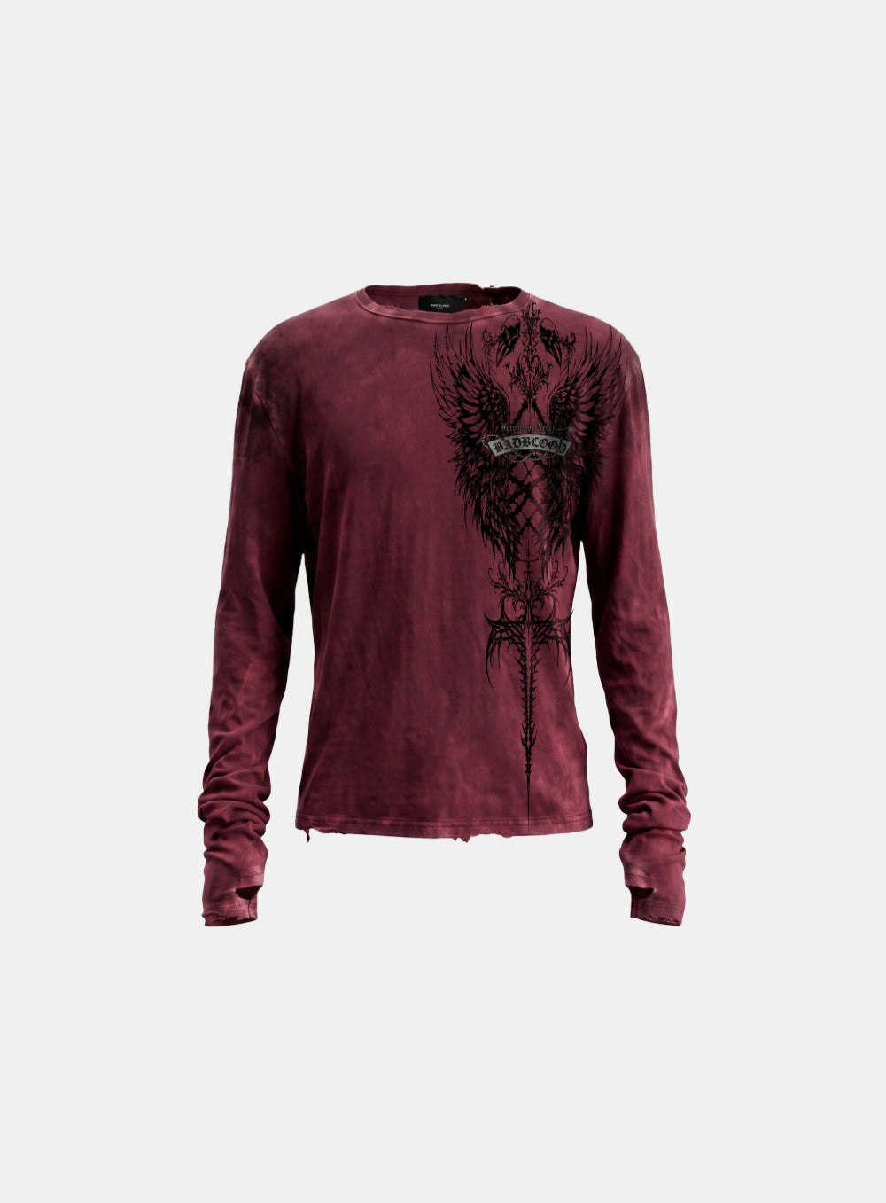 [w-tee26-296] T.M.V. RELIC CROSS Long Sleeve - Burgundy