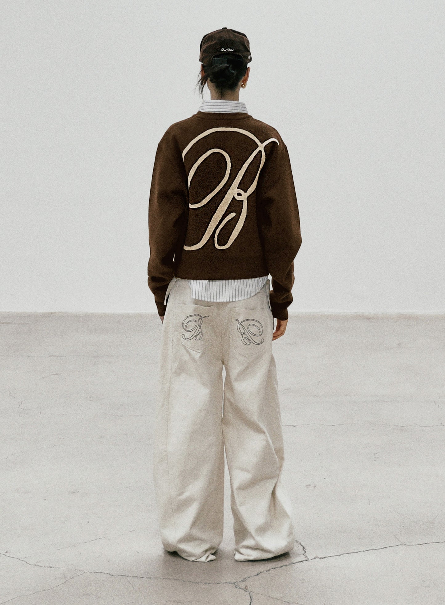 Classic Big Logo Crewneck Sweater - Brown