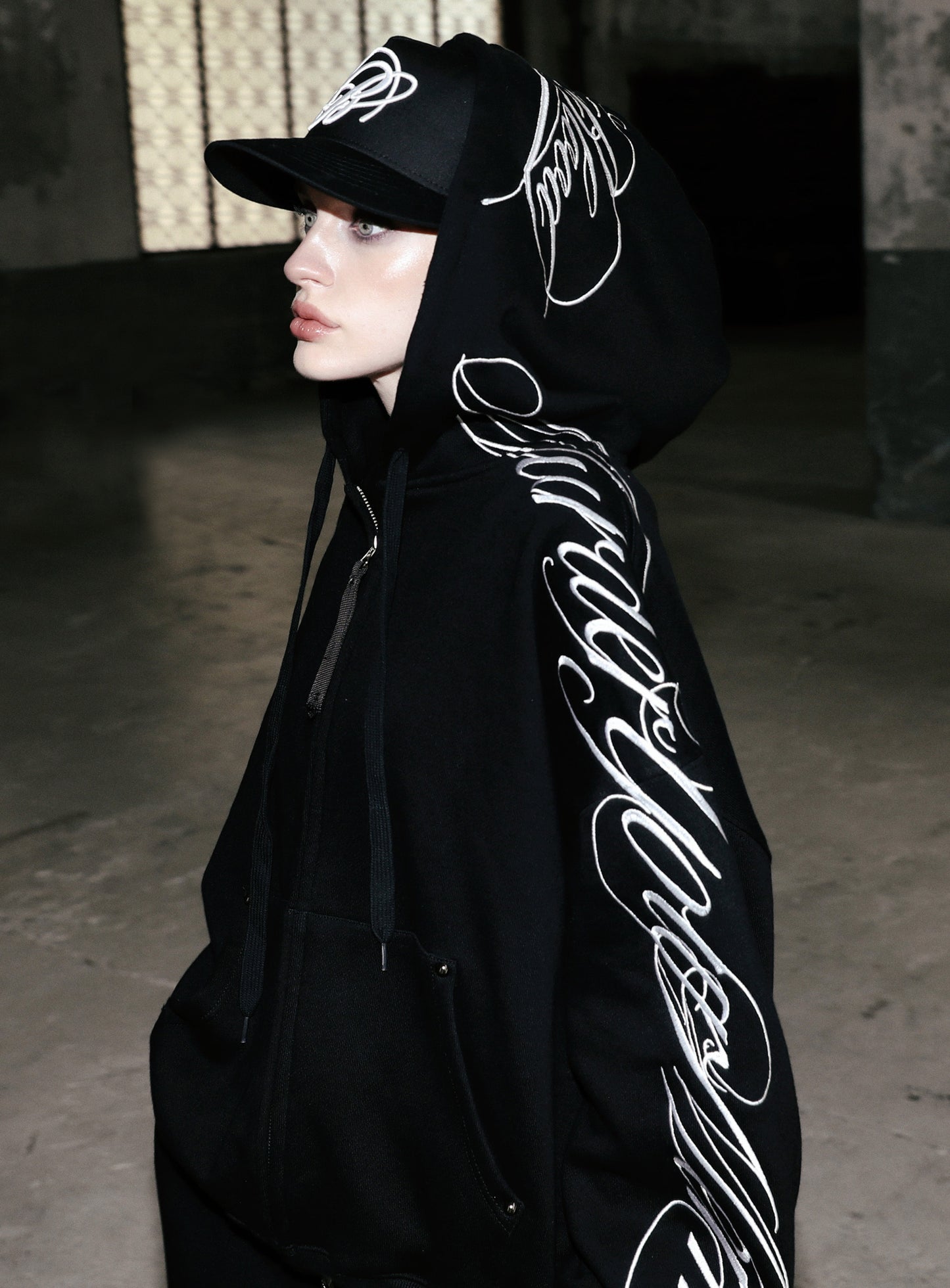 Dark Classic MYM Hooded Zip-Up - Black