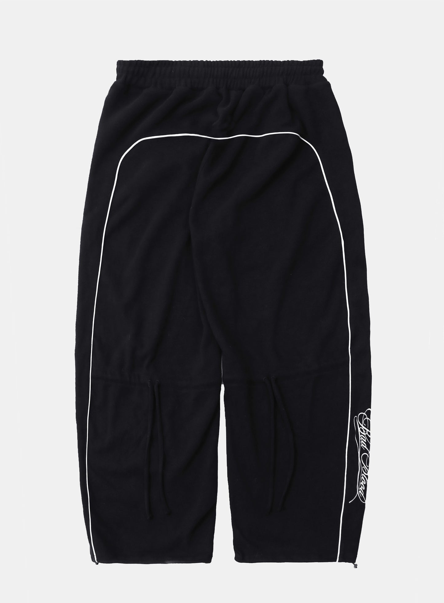 [w-pts25-090] Dark Classic Knit Track Pants - Black
