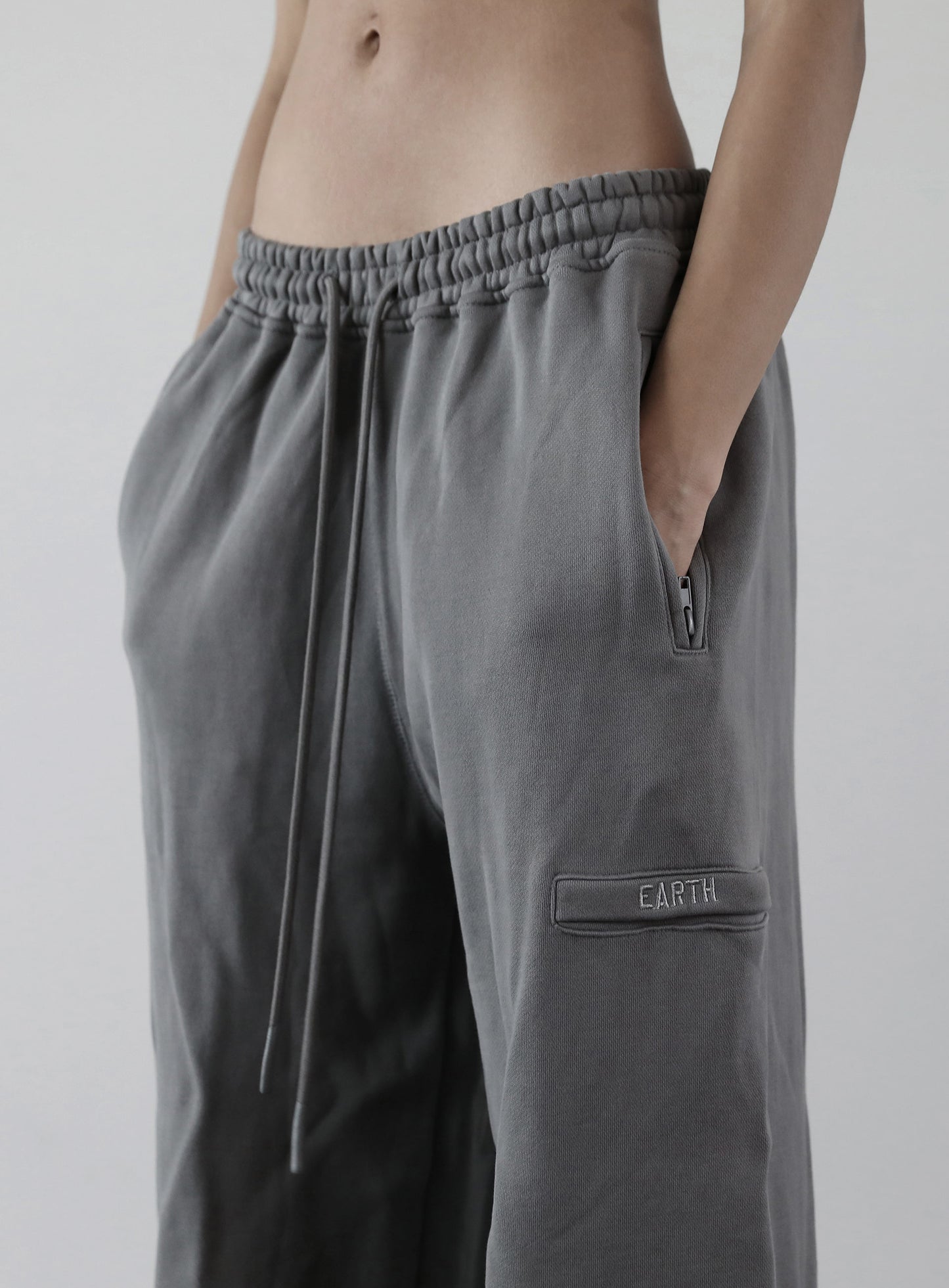 Old Effect Super Wide Trousers - Sleet Gray