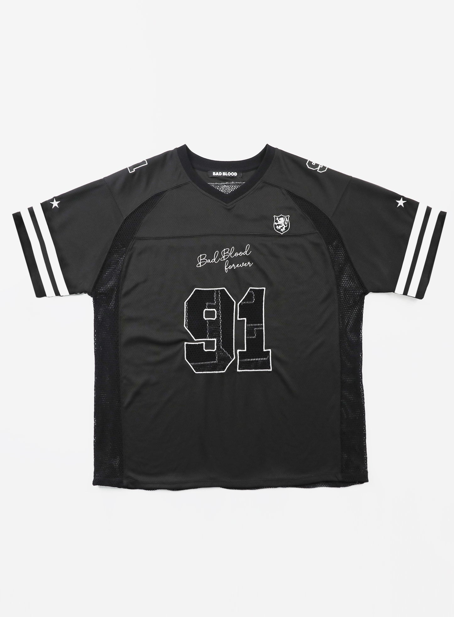 Crochet 91 Football Jersey Large Fit - Black