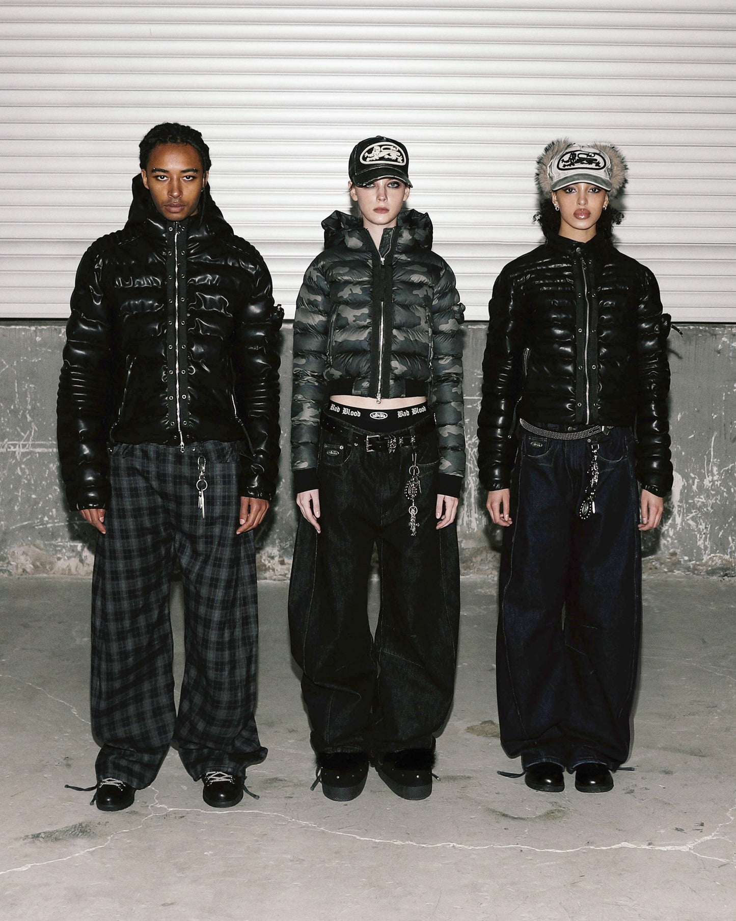 [w-jkt25-044] Viper 31-1 Lightweight High Neck Puffer - Black Leather