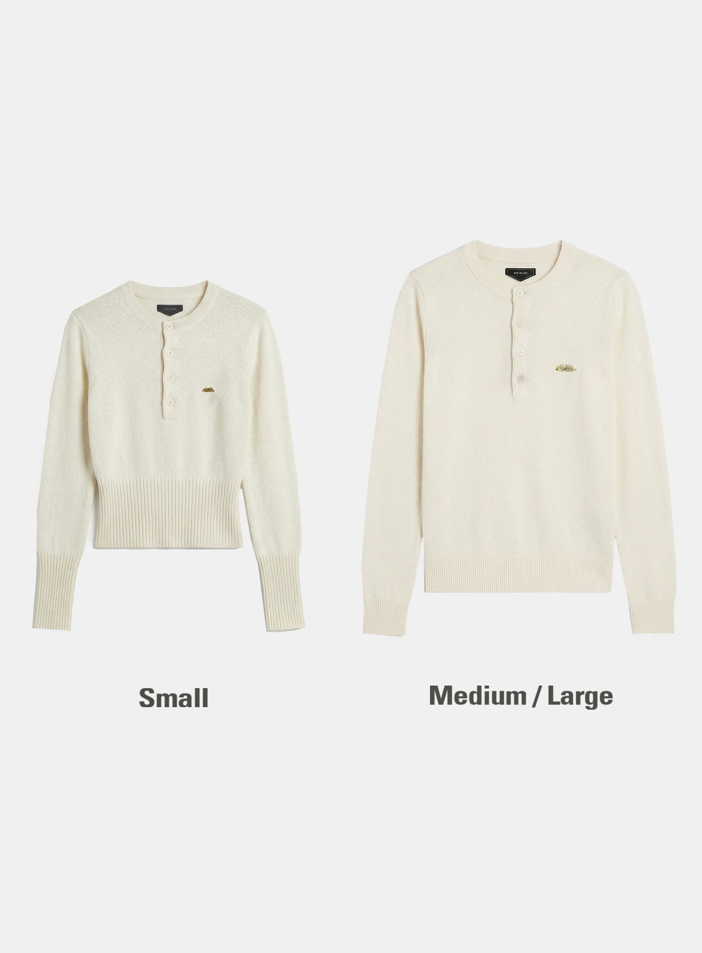 [w-knt26-023] Fine Merino Wool Knit Henley Neck - Cream