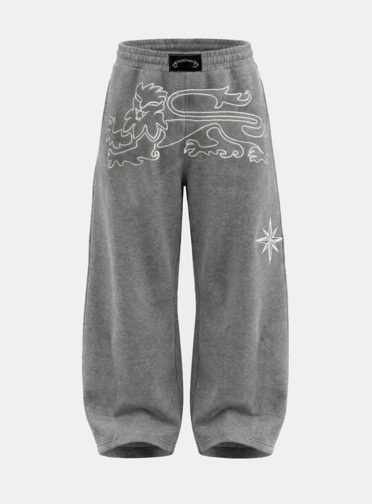 [w-pts26-002] Titan Stroke Baggy Joggers - Gray