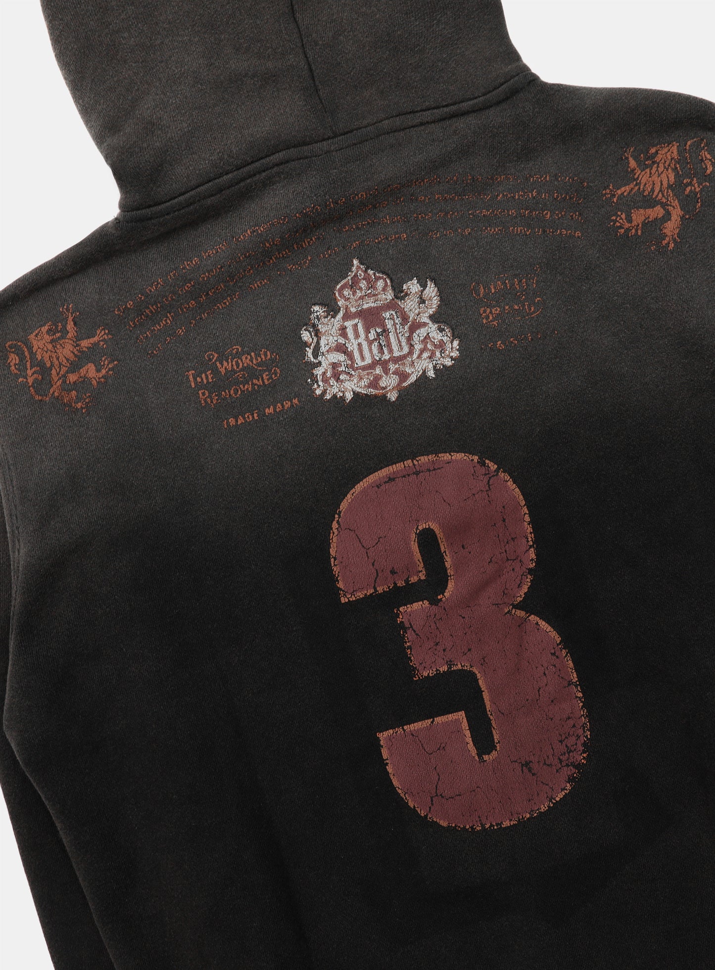 Royal Classic Distressed Hooded Zip-Up - Black