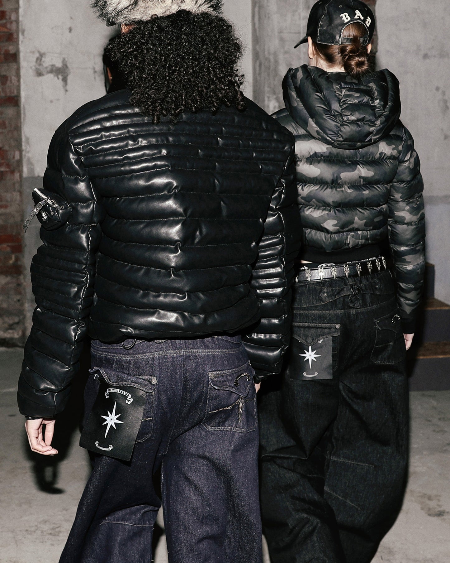 [w-jkt25-044] Viper 31-1 Lightweight High Neck Puffer - Black Leather