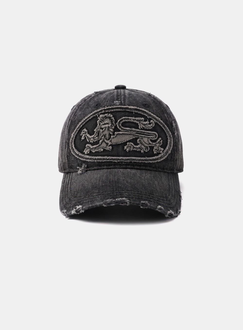 [w-hat26-020] Mystic Big Patch Ball Cap - Black Denim