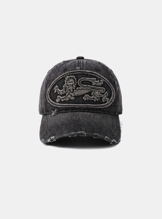 [w-hat26-020] Mystic Big Patch Ball Cap - Black Denim