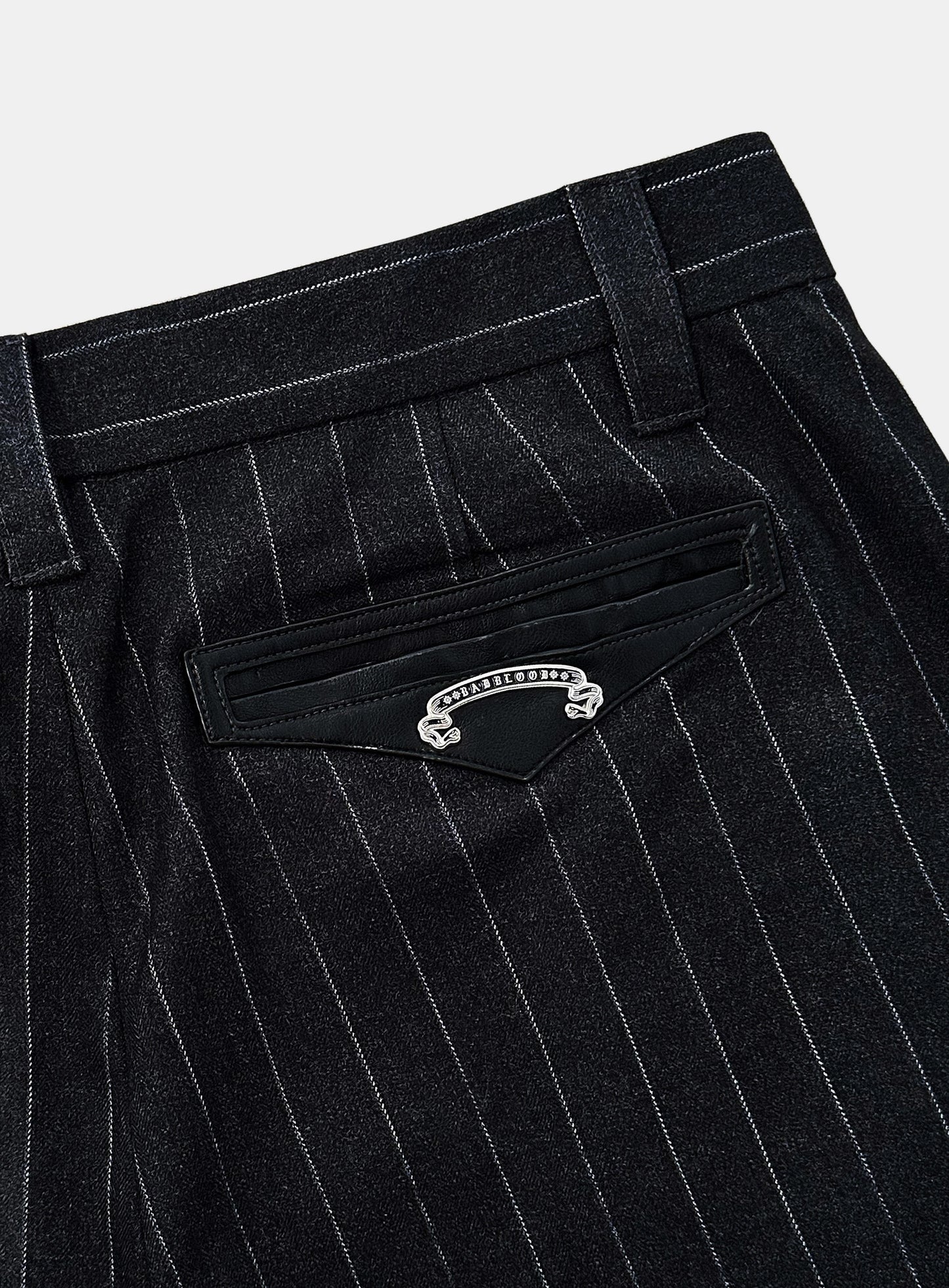 [w-pts26-075] Viper V2 Pintuck Slacks - Lightweight Black Stripe