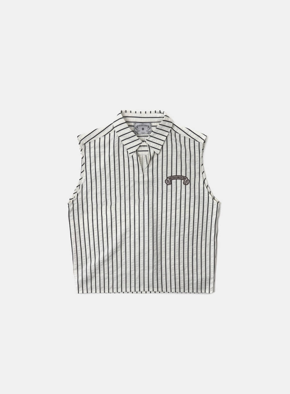 AJ Easy Sleeveless Polo - White/Striped