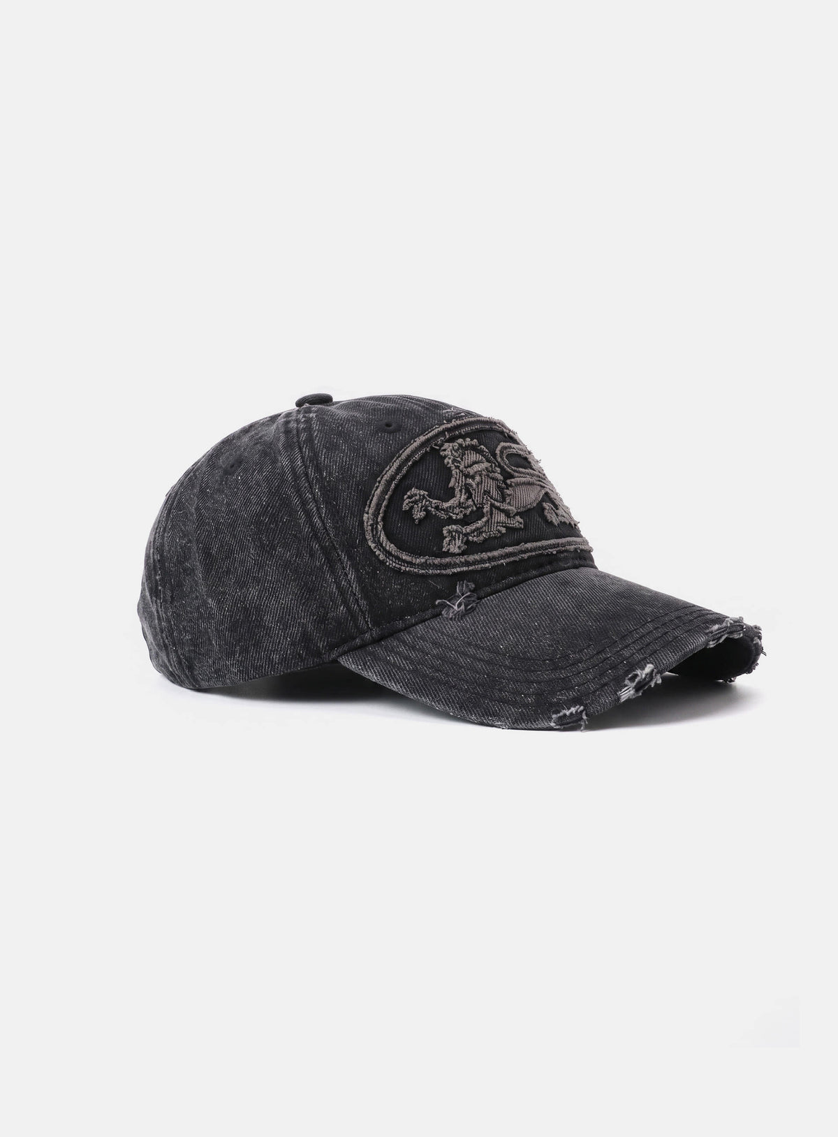 [w-hat26-020] Mystic Big Patch Ball Cap - Black Denim
