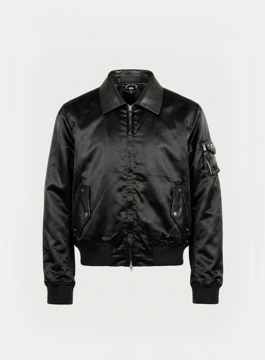 [w-jkt25-071] Nylon A2 Bomber Jacket - Black