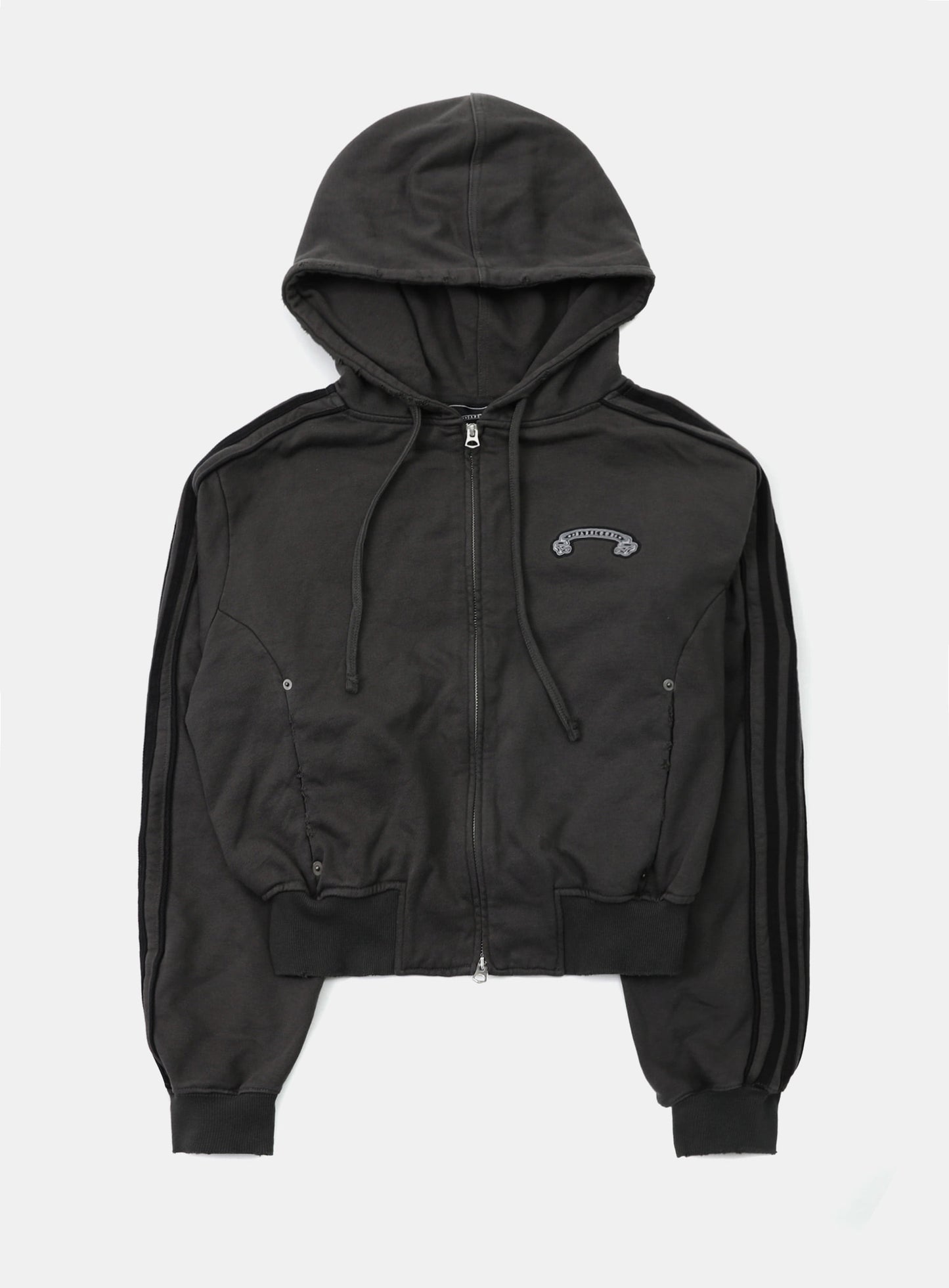 Billy Washed Hooded Zip-Up - Charcoal