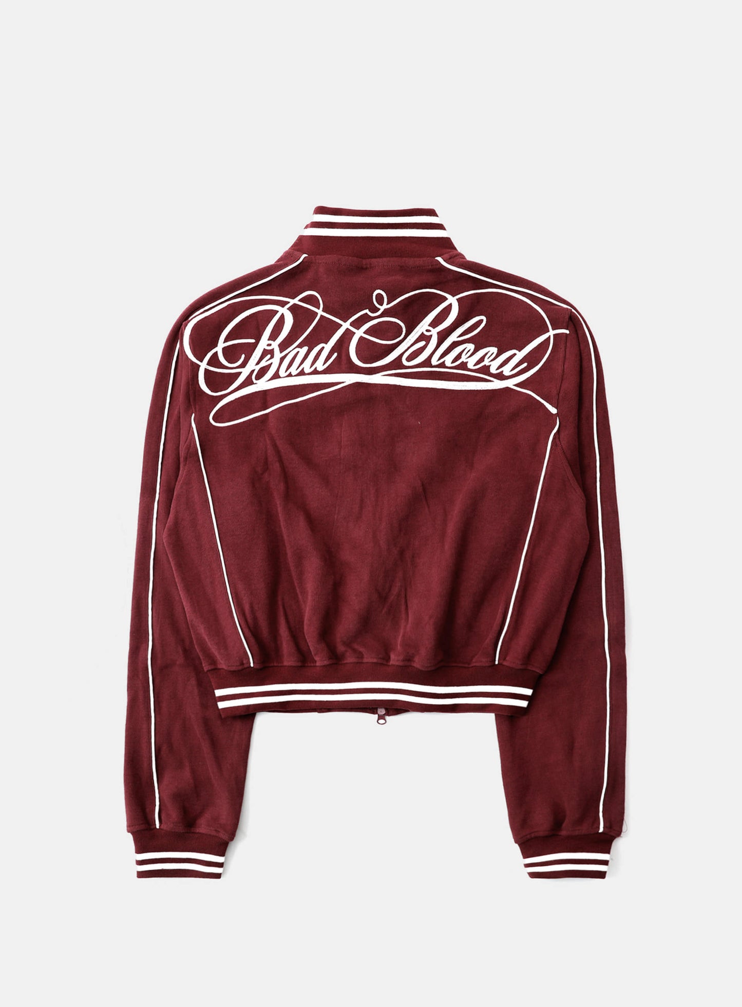 Dark Classic Pinstripe Track Jacket - Wine