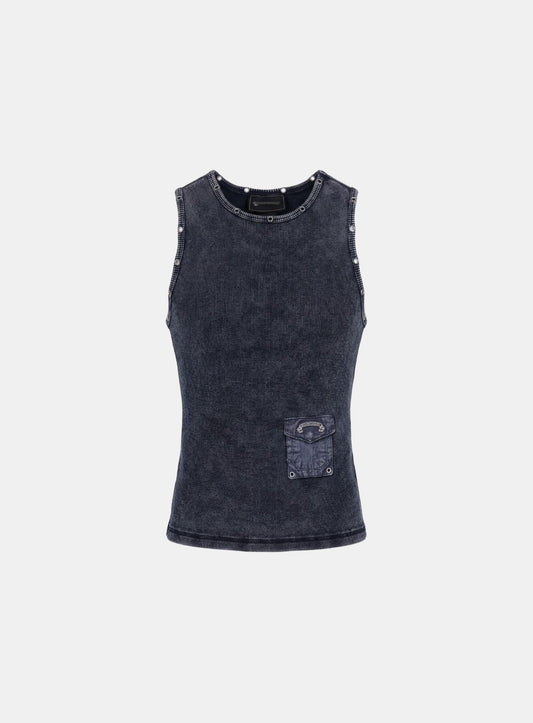 [w-tnk26-002] Viper Cotton Rib Tank 01 - Blue