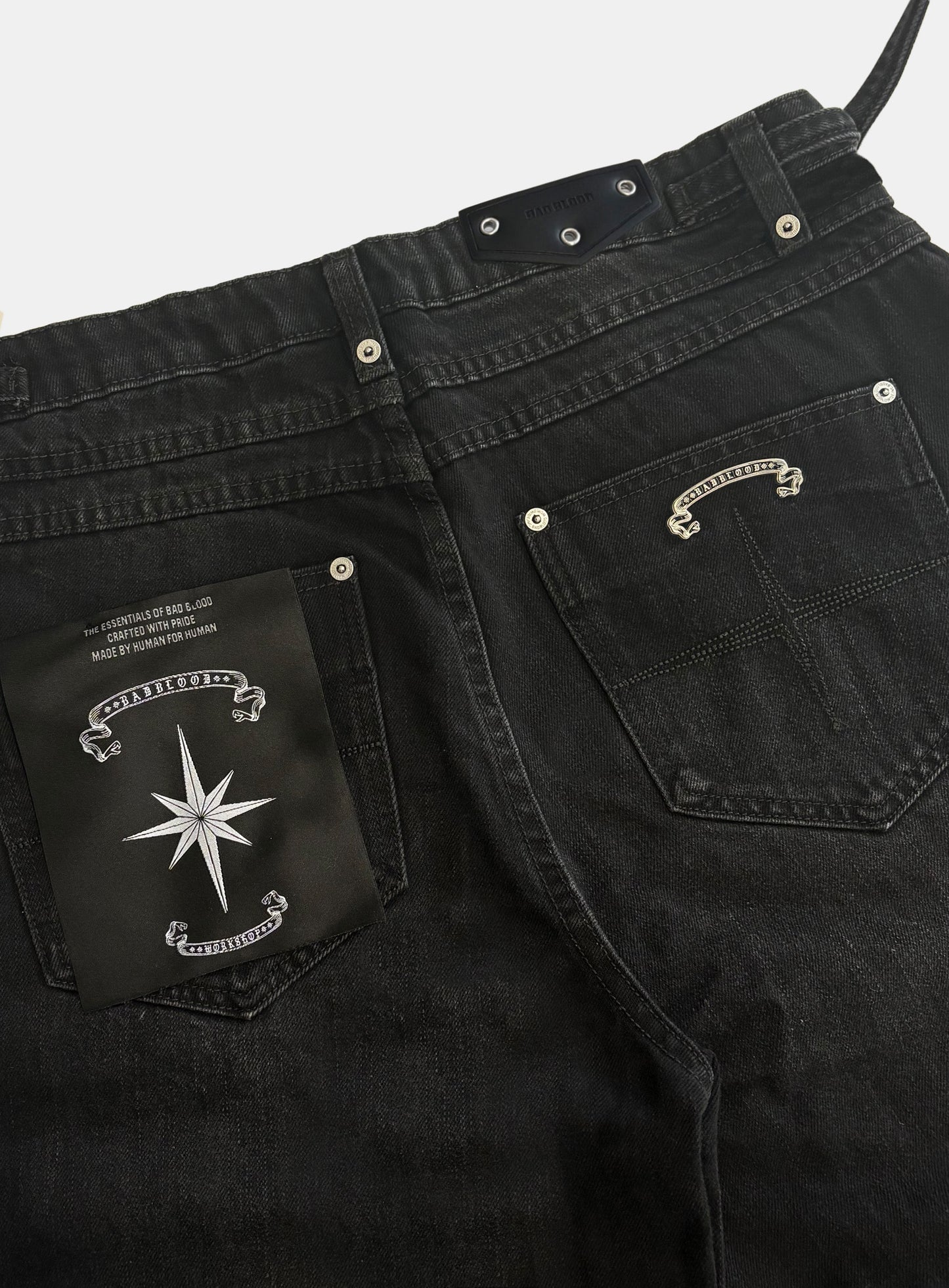 [w-pts26-013] Viper 301 Semi-Curved Pants - Washed Black Denim