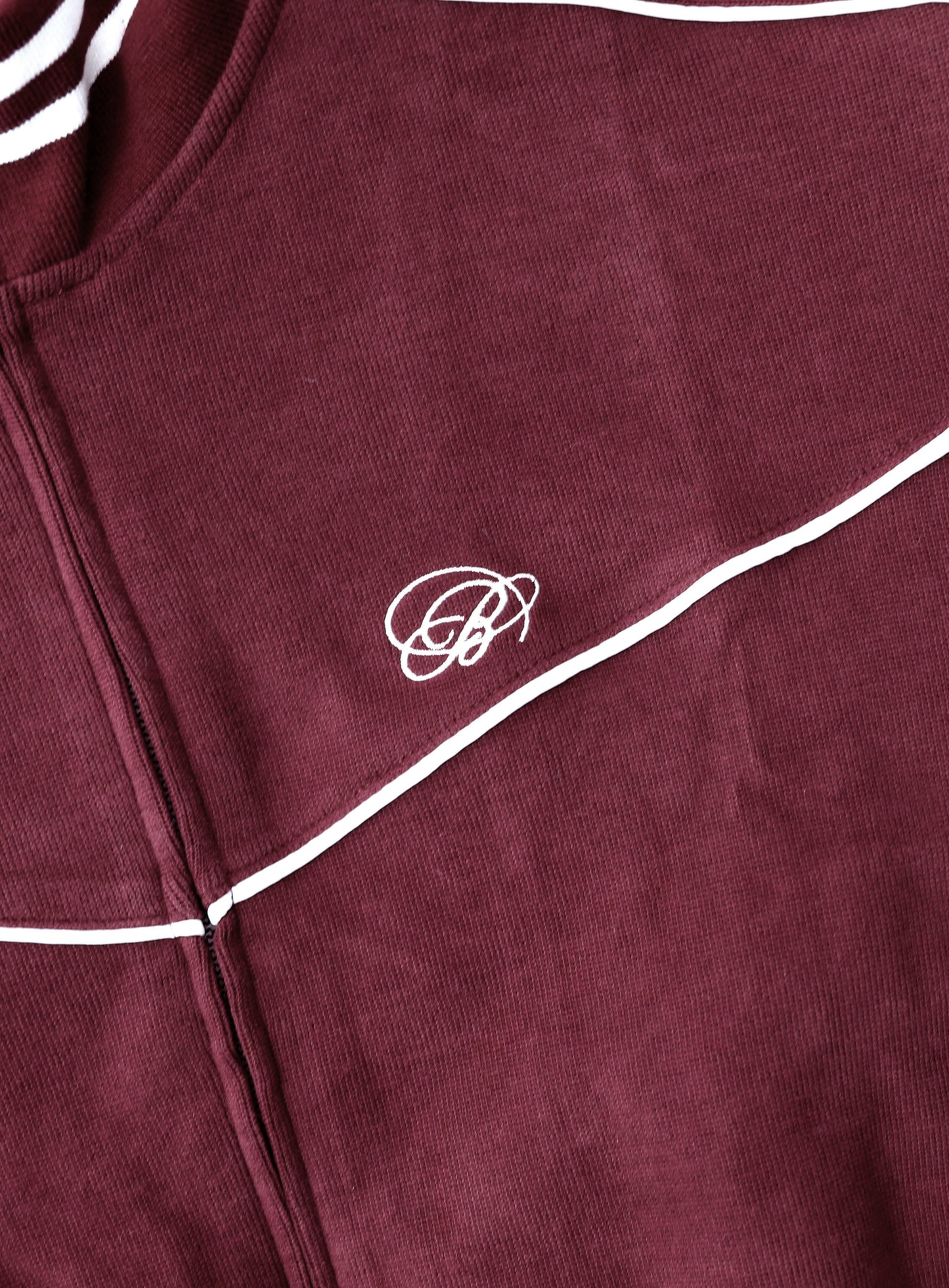 Dark Classic Pinstripe Track Jacket - Wine
