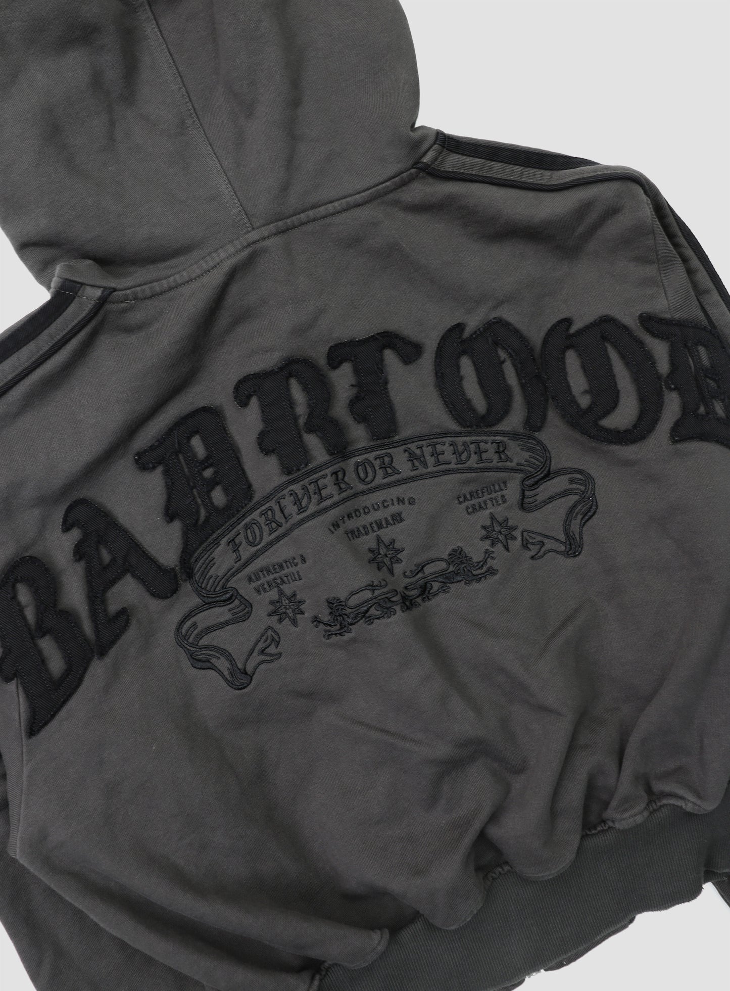 Billy Washed Hooded Zip-Up - Charcoal