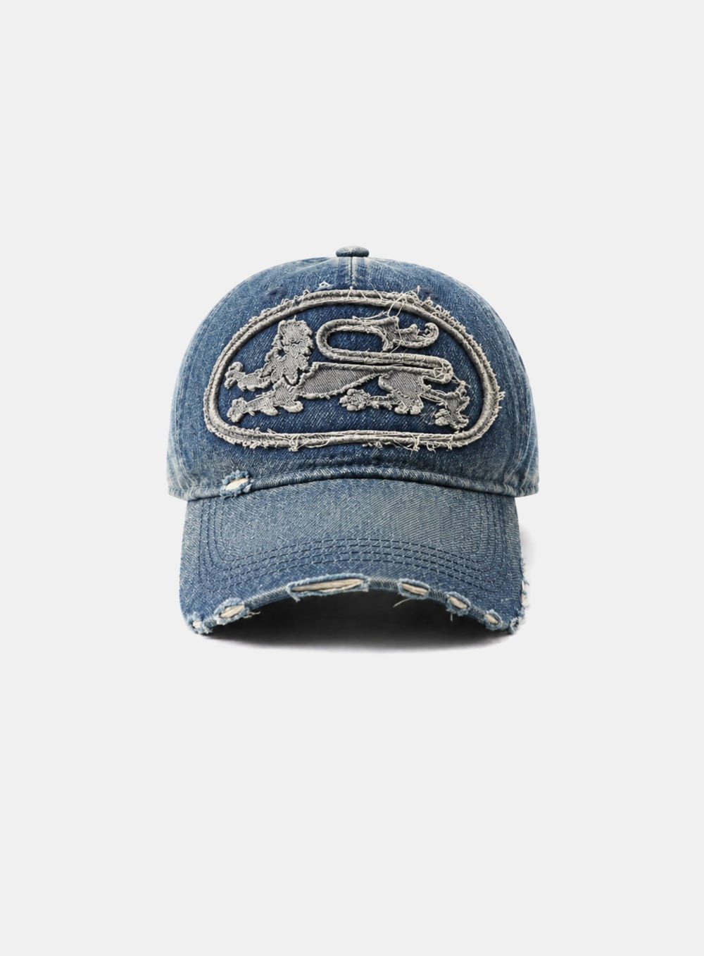 [w-hat26-019] Mystic Big Patch Ball Cap - Blue Denim