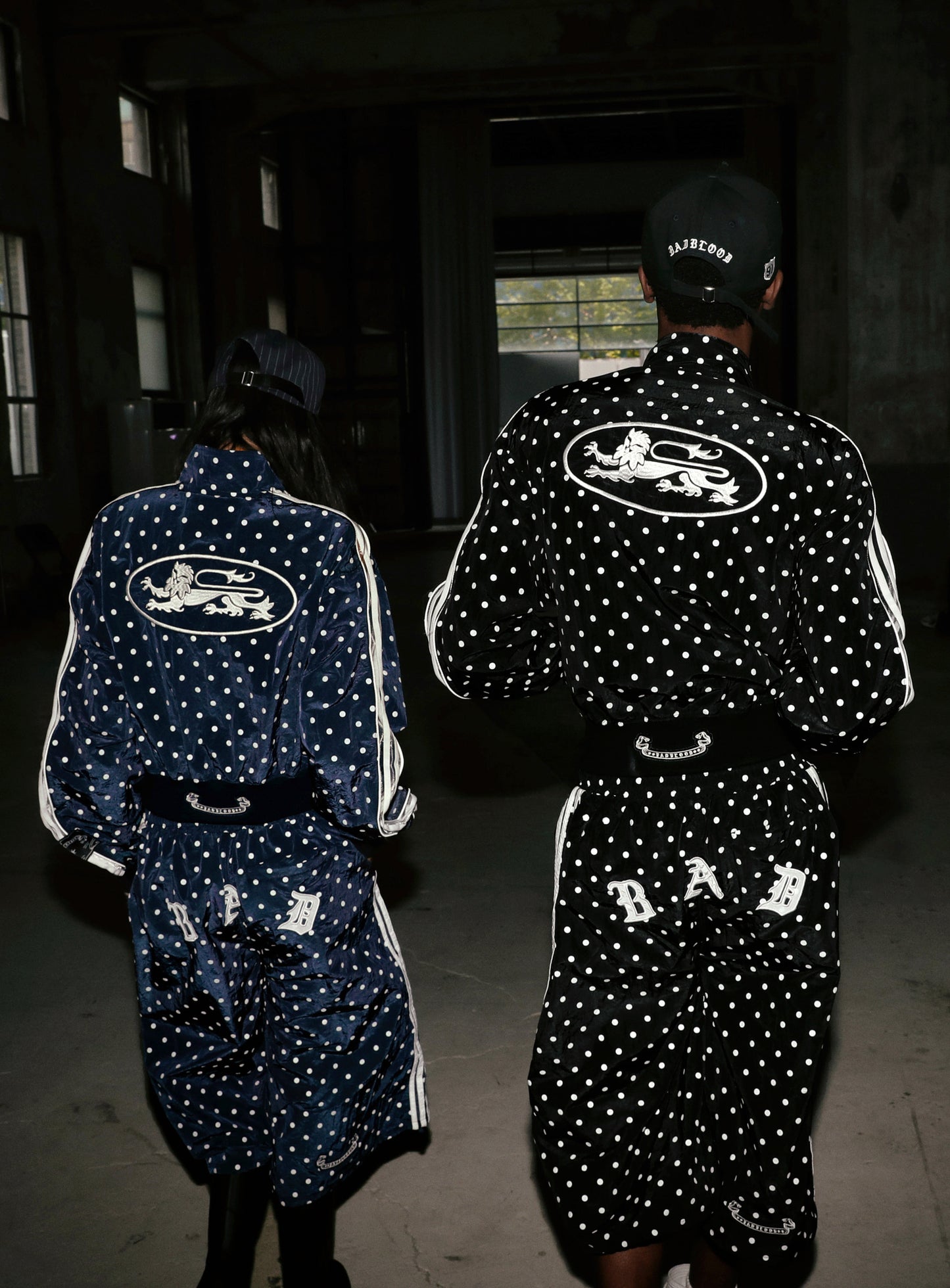 Mystic Billy Nylon Track Jacket - Navy Dot