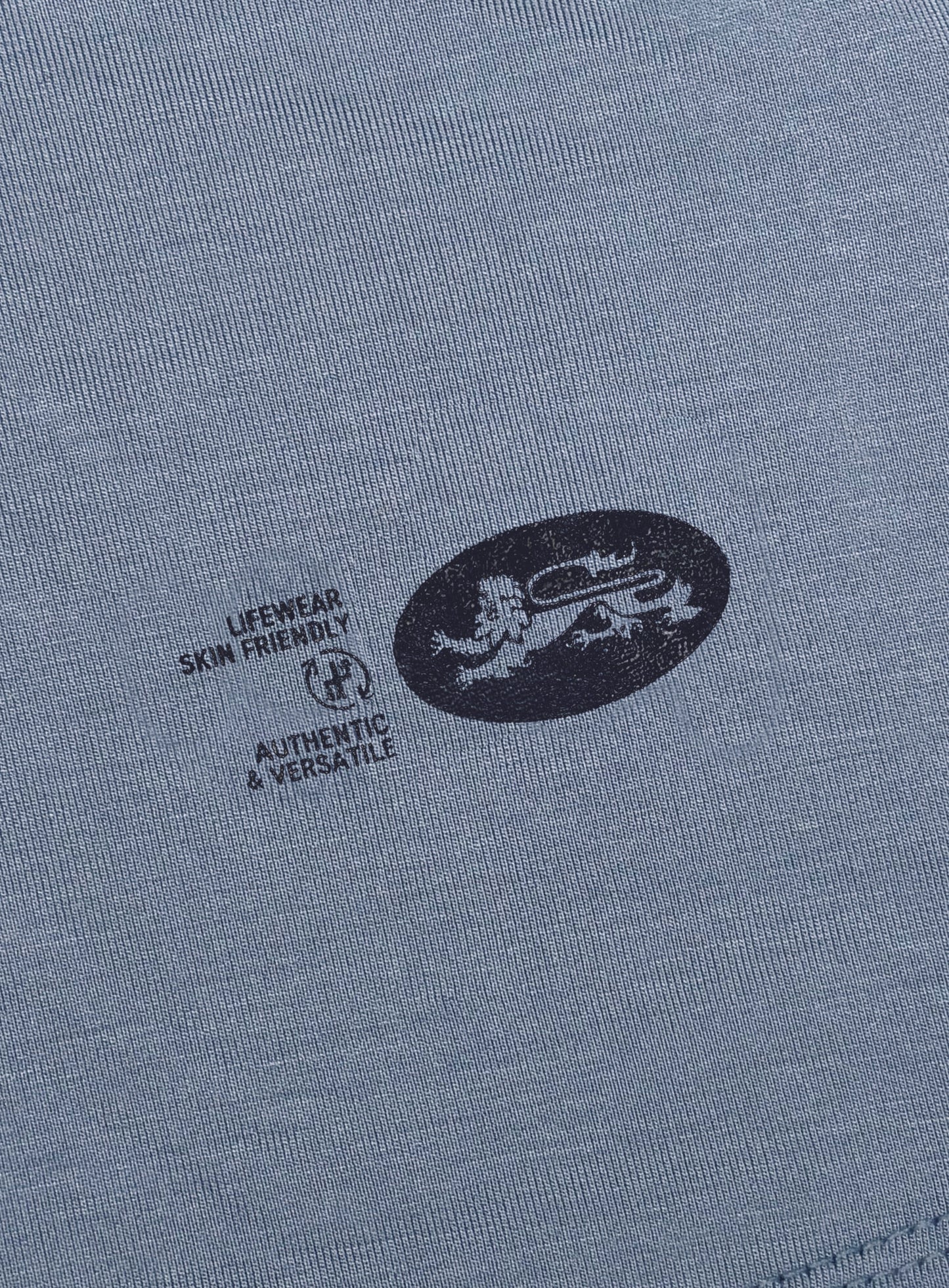 [w-tee26-080] Everyday Scoop Neck Long Sleeve T-Shirt - Blue gray