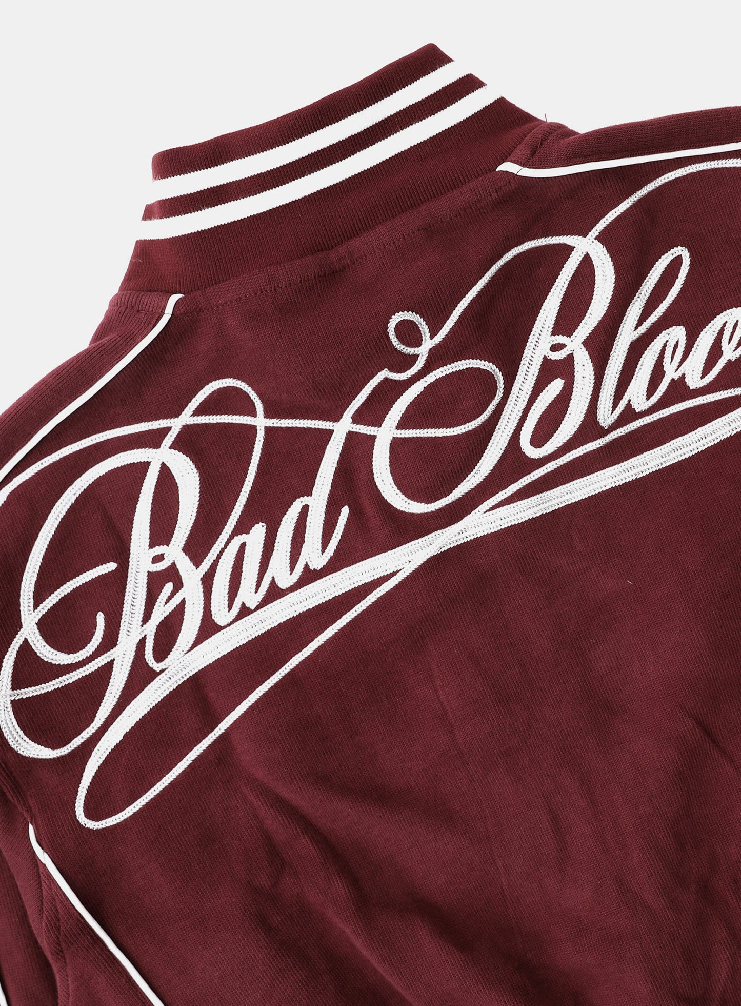 Dark Classic Pinstripe Track Jacket - Wine
