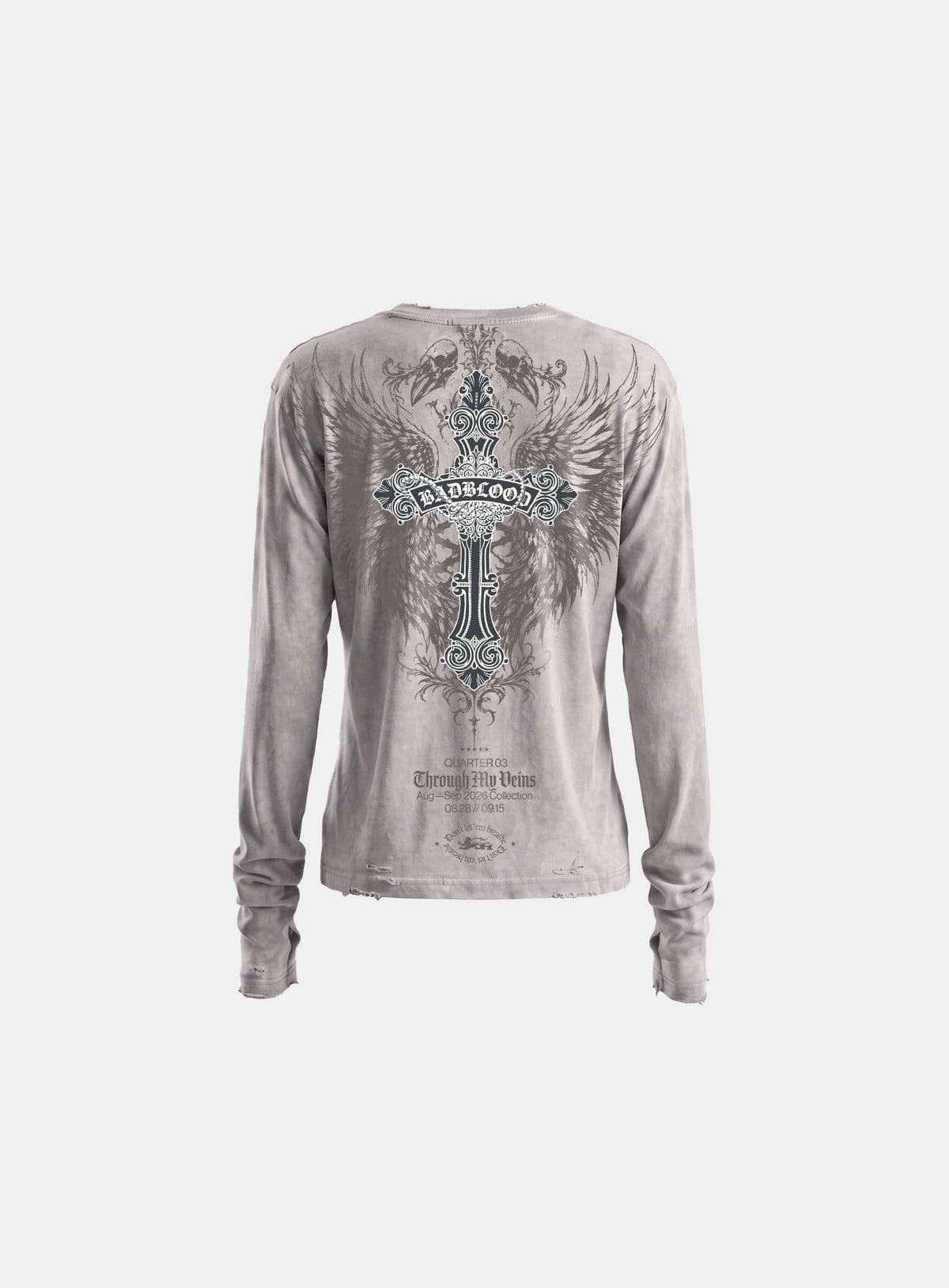 [w-tee26-295] T.M.V. RELIC CROSS Long Sleeve - Beige