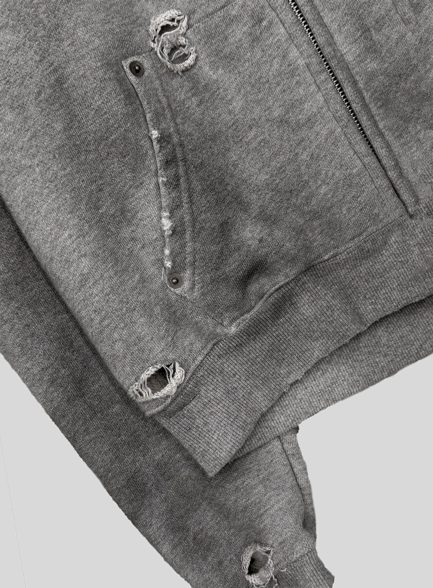 [w-hde25-094] Shield Old Glory Hooded Zip-Up - Dusty Gray