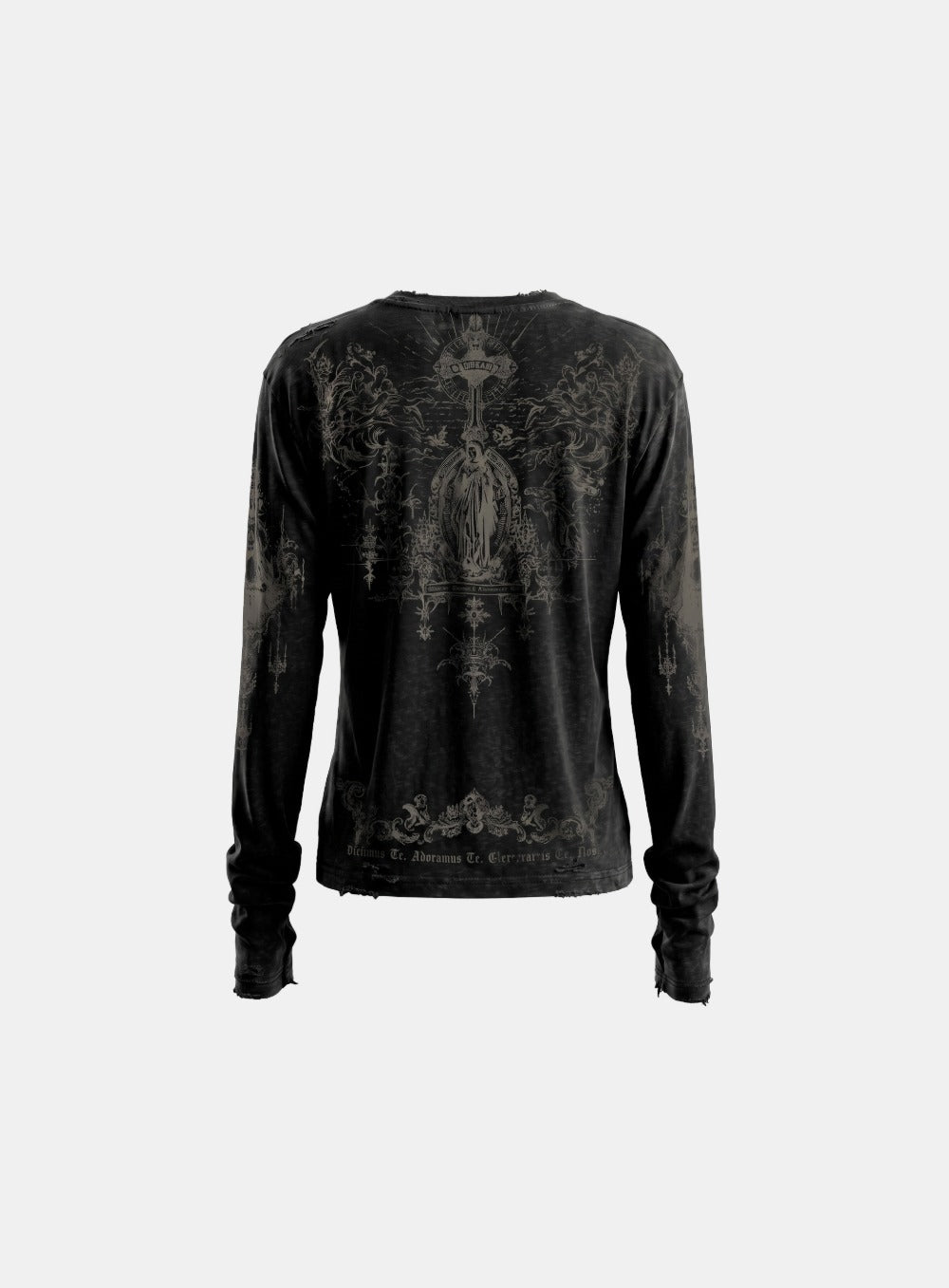 [w-tee26-277] T.M.V. SAINT DOMINIC Loose Neck Long Sleeve - Black