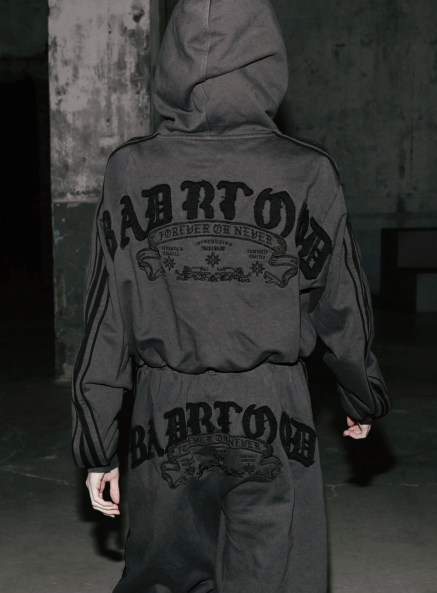 Billy Washed Hooded Zip-Up - Charcoal