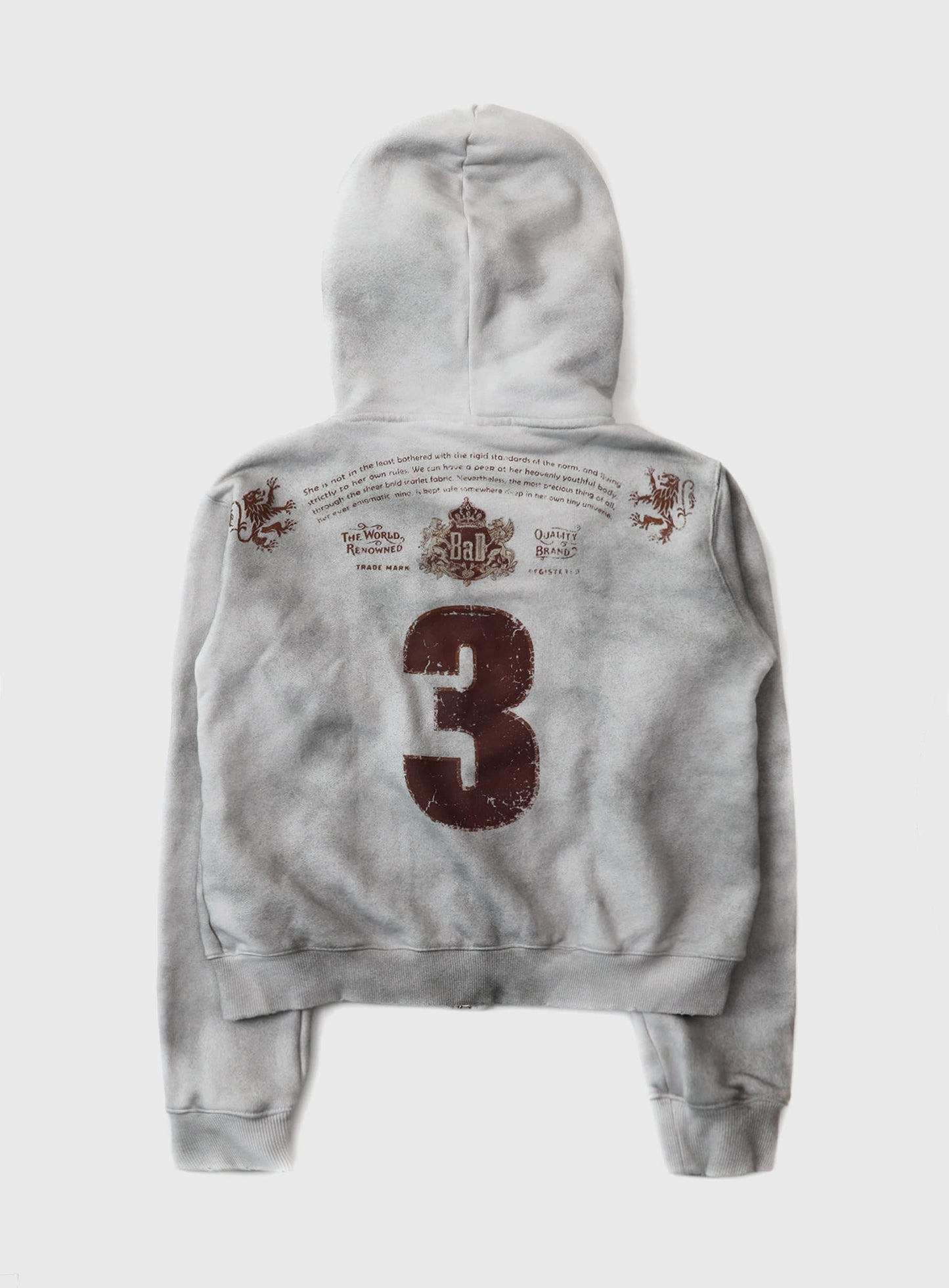 Royal Classic Distressed Hooded Zip-Up - White