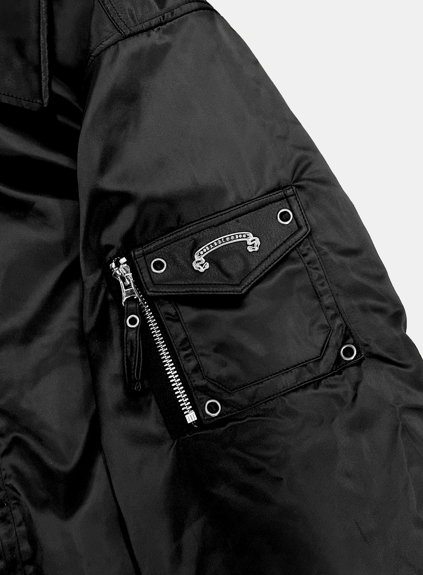 [w-jkt25-071] Nylon A2 Bomber Jacket - Black