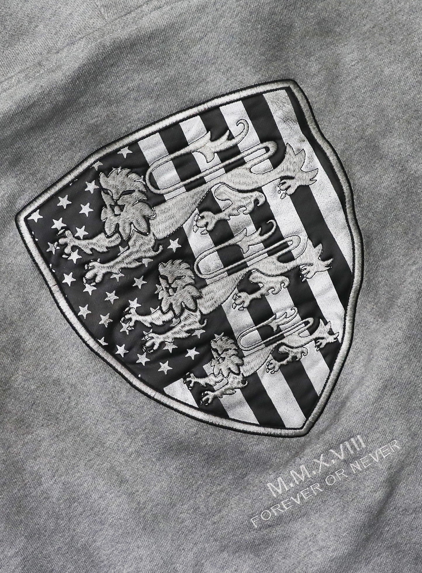 [w-hde25-094] Shield Old Glory Hooded Zip-Up - Dusty Gray